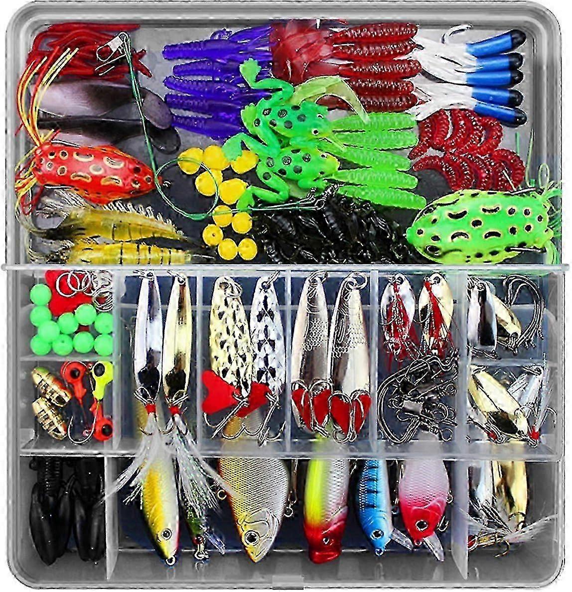 Tatlı Su ve Tuzlu Su Balıkçılığı için Yapay Yemlerle 141 Parça Balıkçılık Yemi Seti