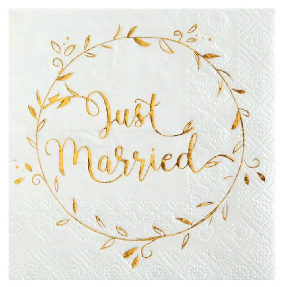 Serviette de table Gold Just Married