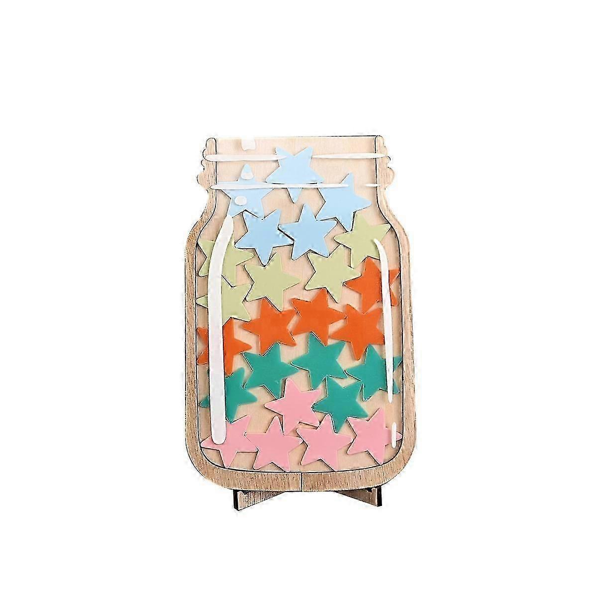 Reward Jar for Kids with Stars Classroom Daily Training Reward Board Classroom Reward Jar with Tokens Chore Chart