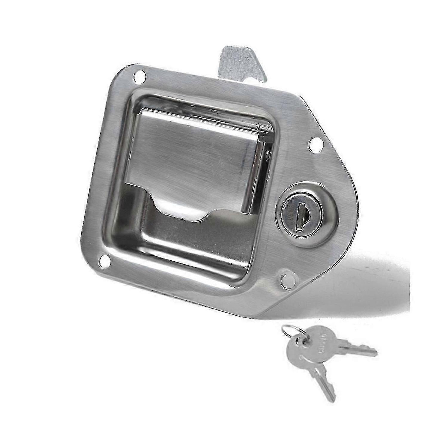 Trailer Toolbox Handle Latch with Lock Highly Tool Box Latch Paddle Lock 4-3/8Inch X 3-1/4Inch with 2 Key 4 Rivet