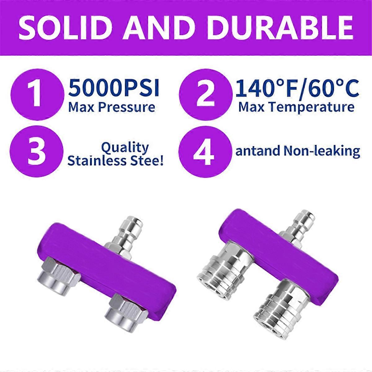 Pressure Washer Nozzle Tip 2-in-1 Dual Nozzle 1/4 Inch Quick Connector, Dual Nozzle, Stainless Stee