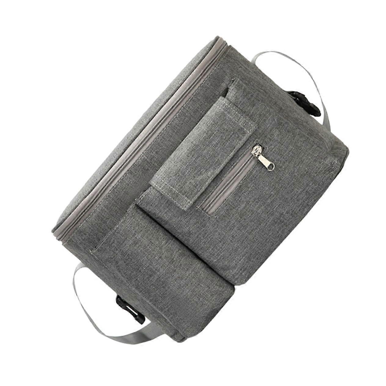 MultiFunctional Stroller Diaper Bag With Detachable Pocket, Waterproof Baby Pouch, Grey, Compatible With Parents Go