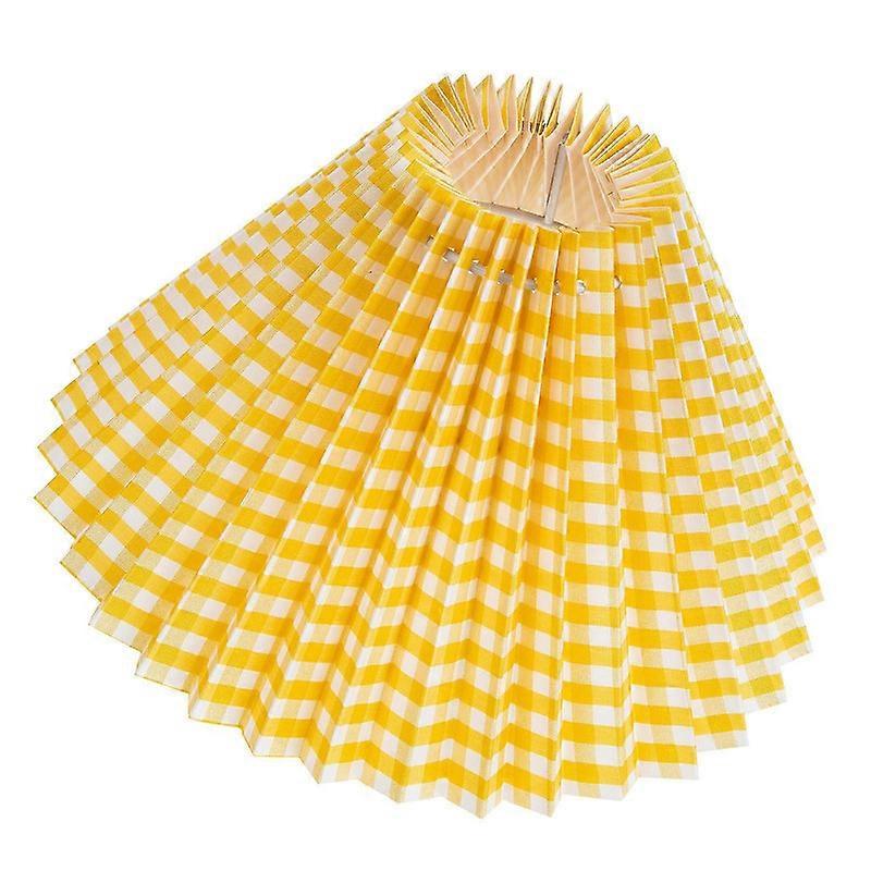 Pleated Small Lamp Shade For Desk Lighting Featuring Yellow Color Easy Installation 1Set