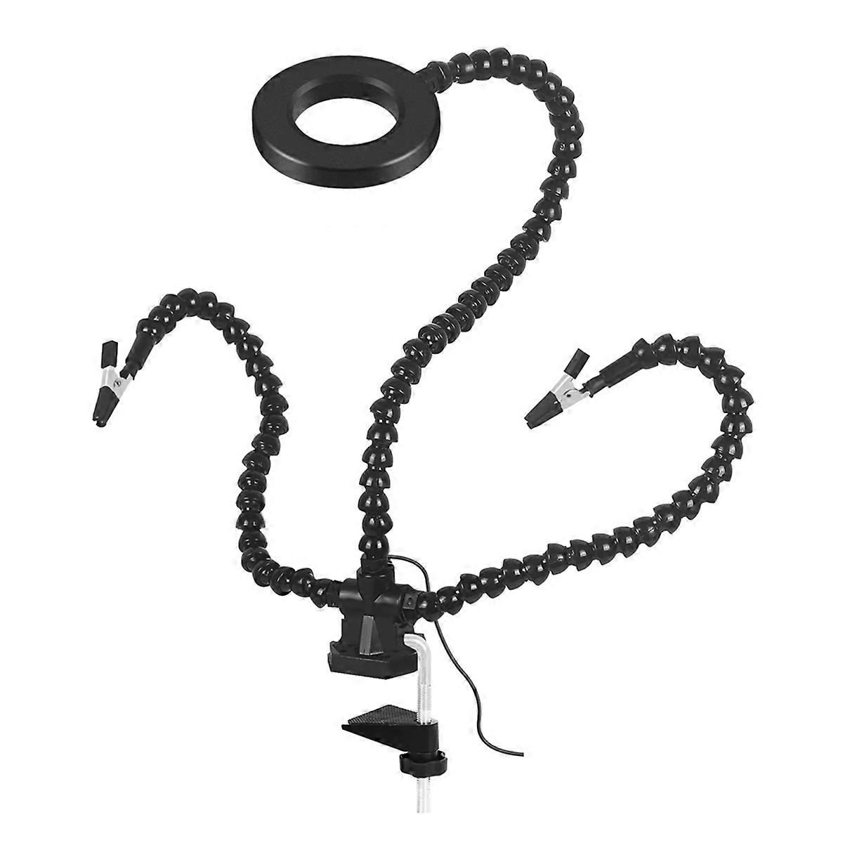 Desk Clamp PCB Holder Soldering Helping Hand Third Welding Station Flexible Arms LED Lamp Lighting Welding Tools