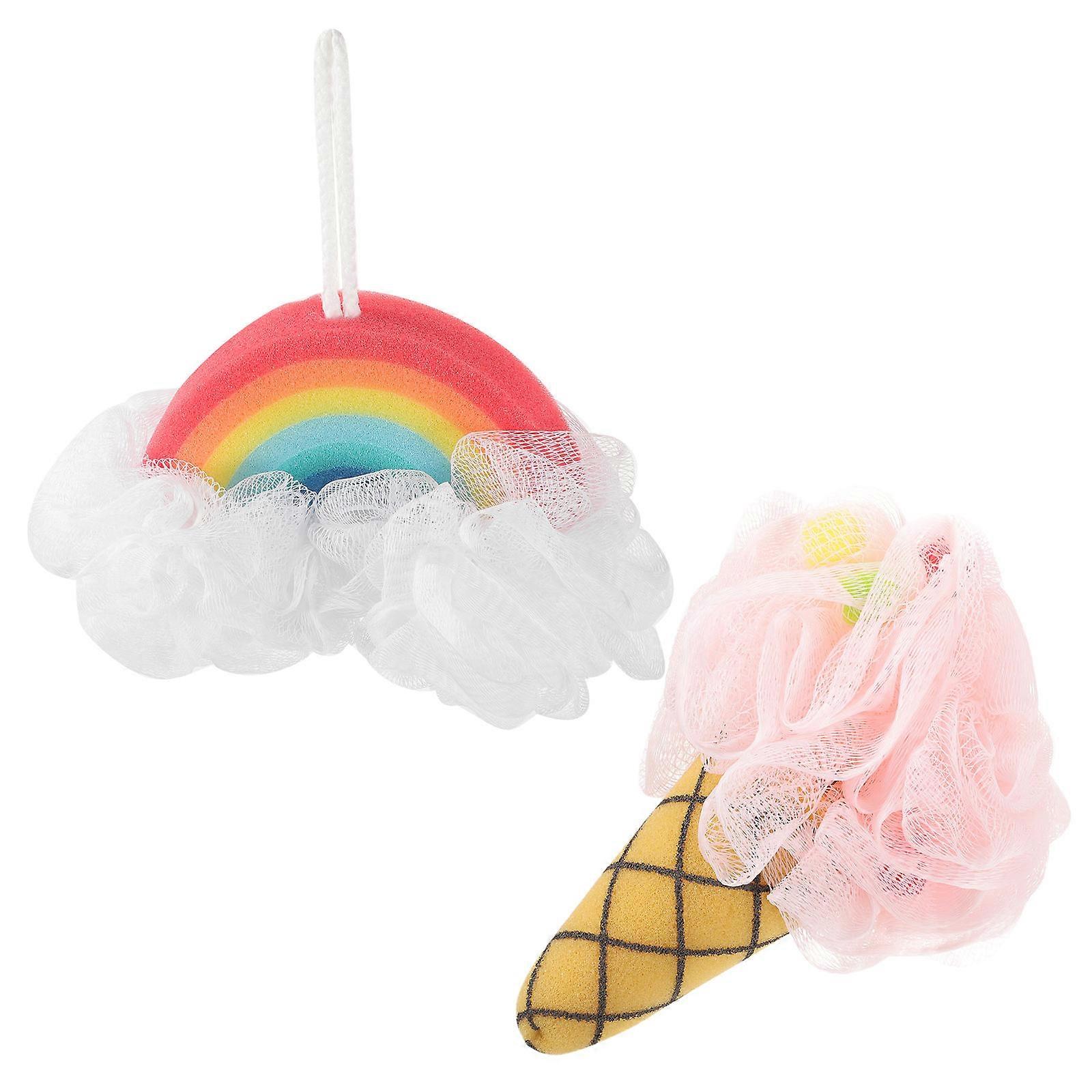 Bath Sponge Exfoliating Body Scrubber for Bath Use 4Pcs Assorted