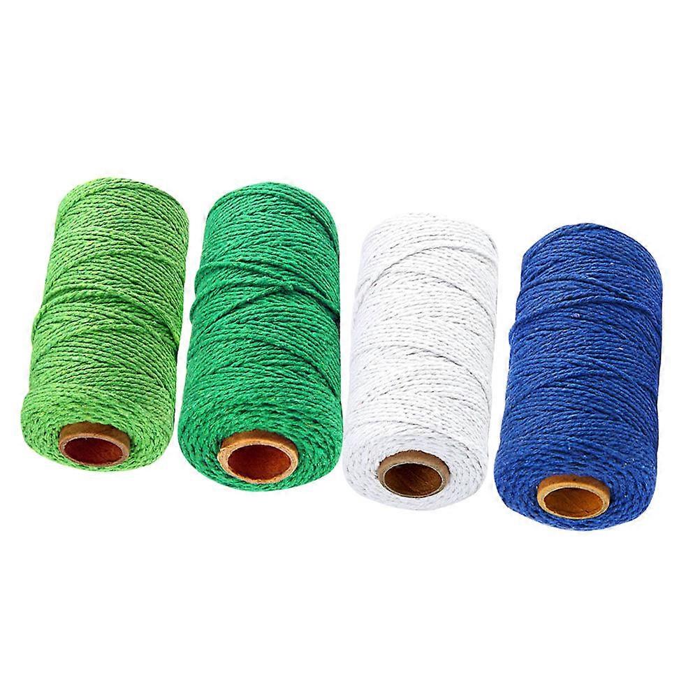 Clothesline Rope for Fastening 4 Roll Multi-Functional Braided Cotton Wrapping Rope