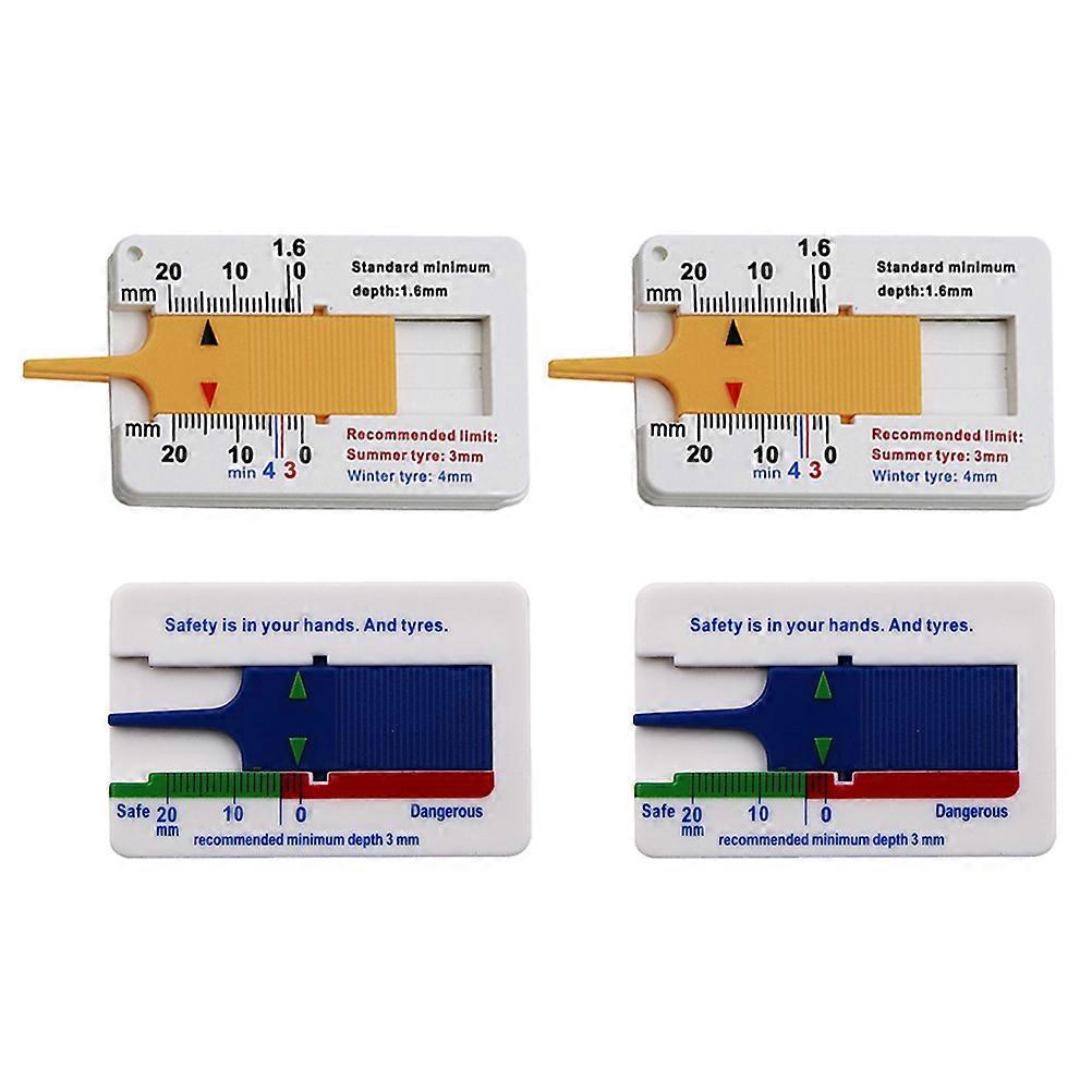 Tyre Tread Gauge Depth Measuring Tool for Car Use 4Pcs Portable Set