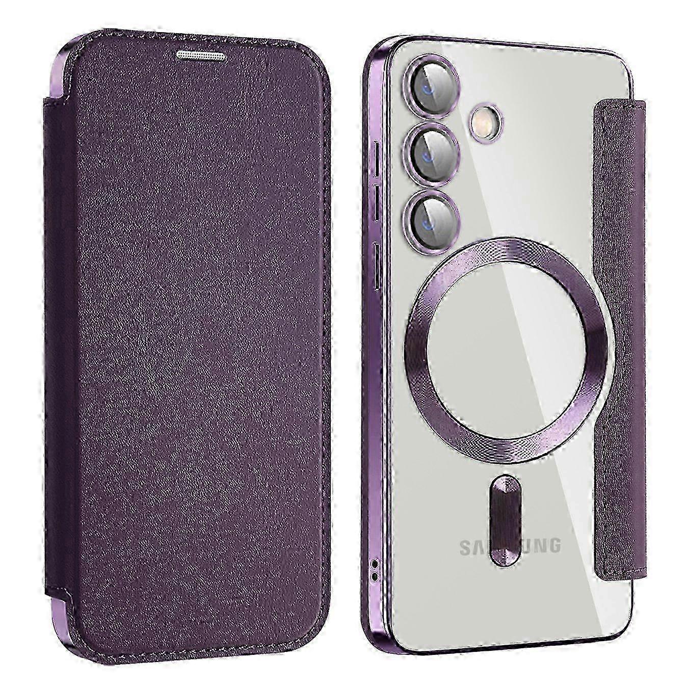Galaxy S24+ Clear Case with RFID Blocking and Electroplating Compatible with MagSafe Technology