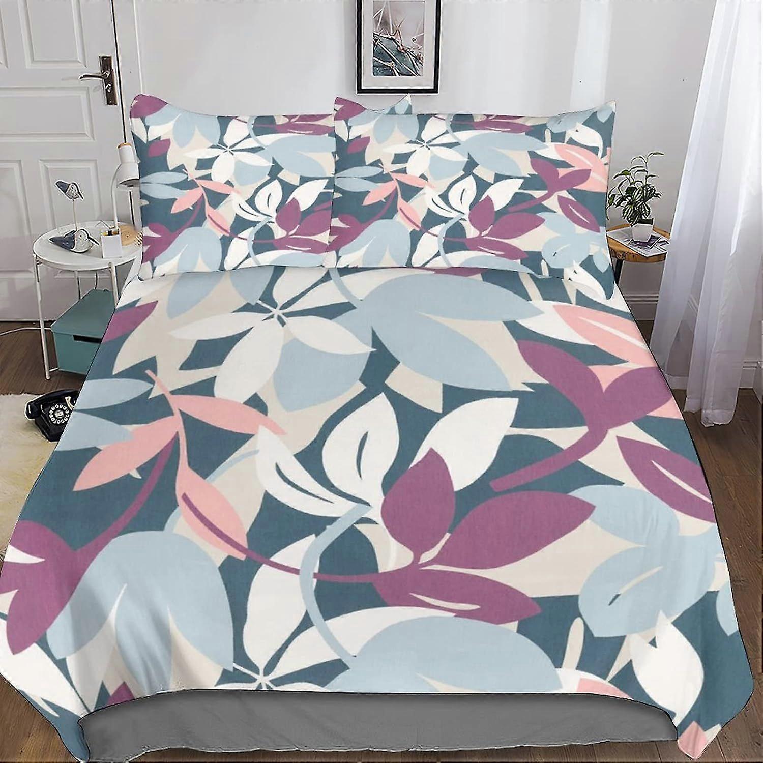 A399 Simple 3D Comforter Cover Set for Kids Boys Printed Pattern Duvet Cover 3 Pieces Set Youth Teens Bedding Set Quilt Cover with Zipper Closure Soft