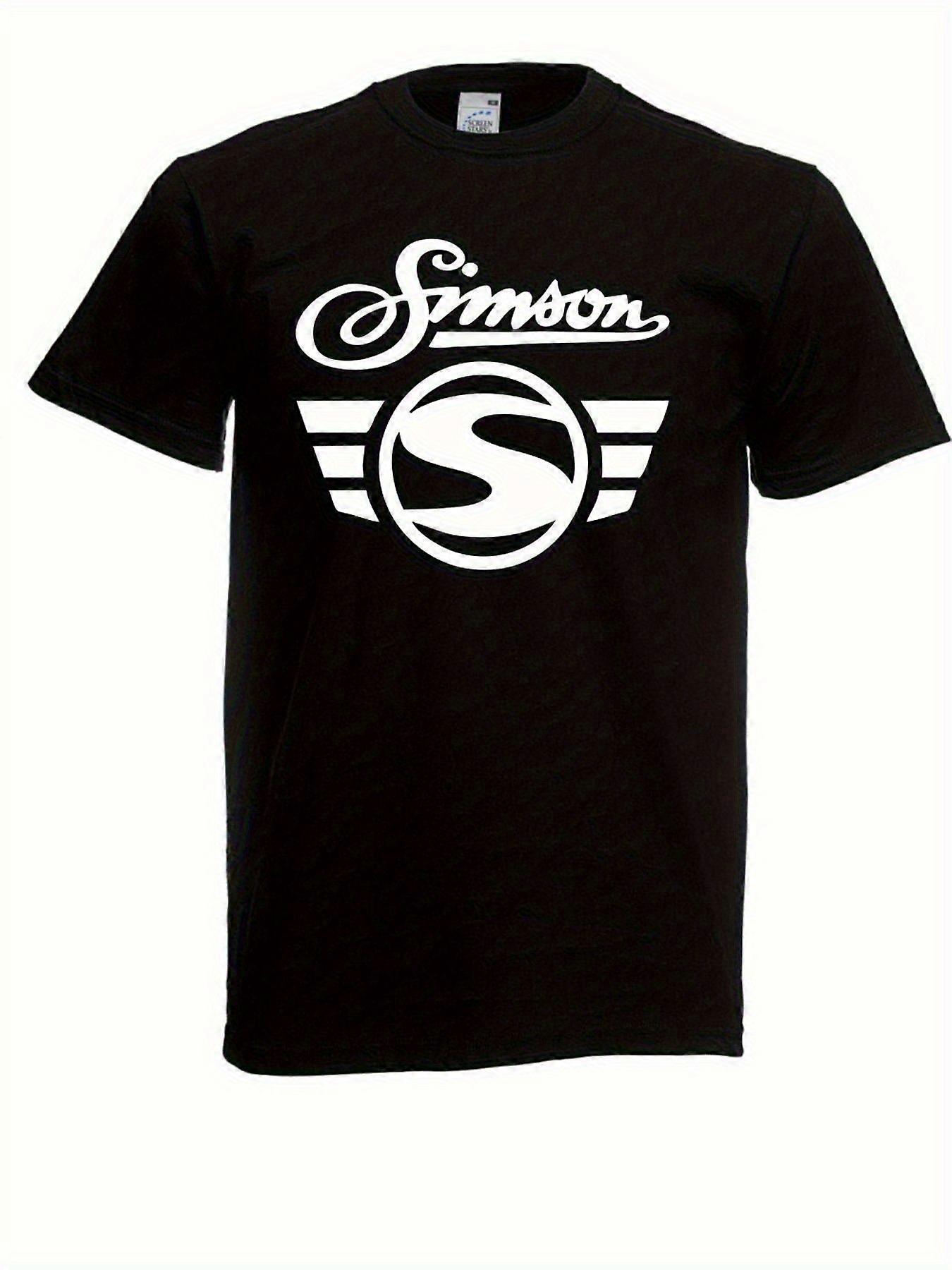 בגדי ריקוד גברים קז'ואל Simson לוגו חולצת טריקו, כותנה צווארון עגול קצר חולצת טי, כל העונה גראפי דפוס עליון לגברים, רגיל עם DWRYI266 קלה