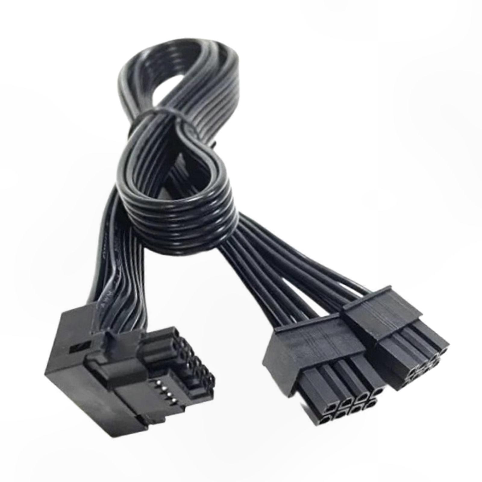 16Pin PCIE5.0 Power Cable for 2x 8Pin Male to 12VHPWR Connector Streamlined GPU Cord Compatible with High-Performance Graphics Cards