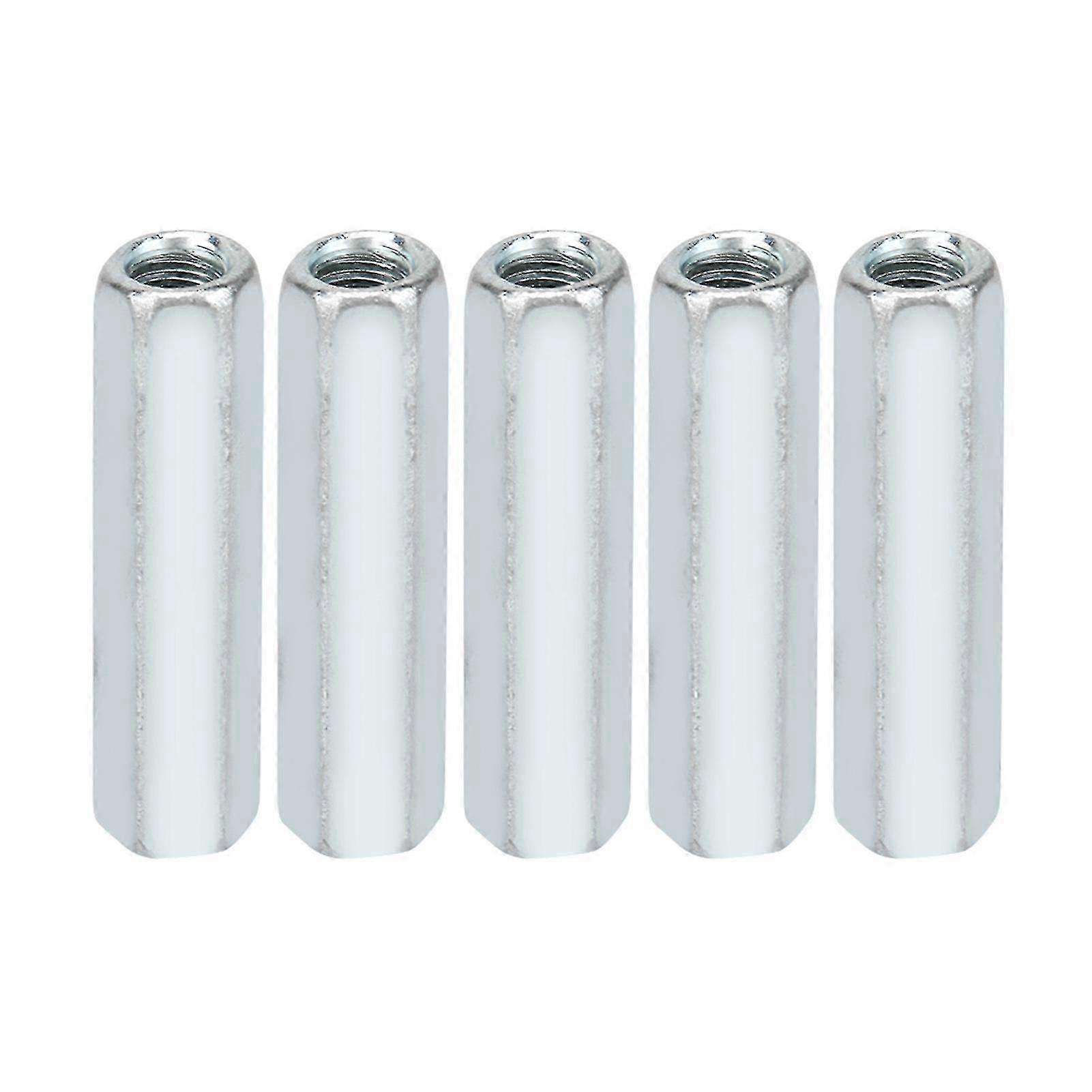 5PCS M6x 40 Long Hex Nut Studding Connectors Coupling Nut Long Rod Coupling Hex Nut Screw for Continuous Threaded Rod Zekai