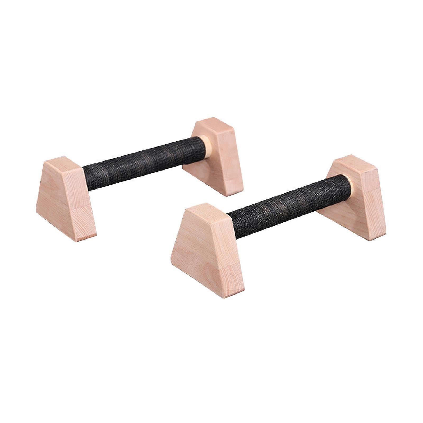 Push Up Exercise Handles 2Piece Set Wooden Balance Blocks With Comfortable Grip For Workout