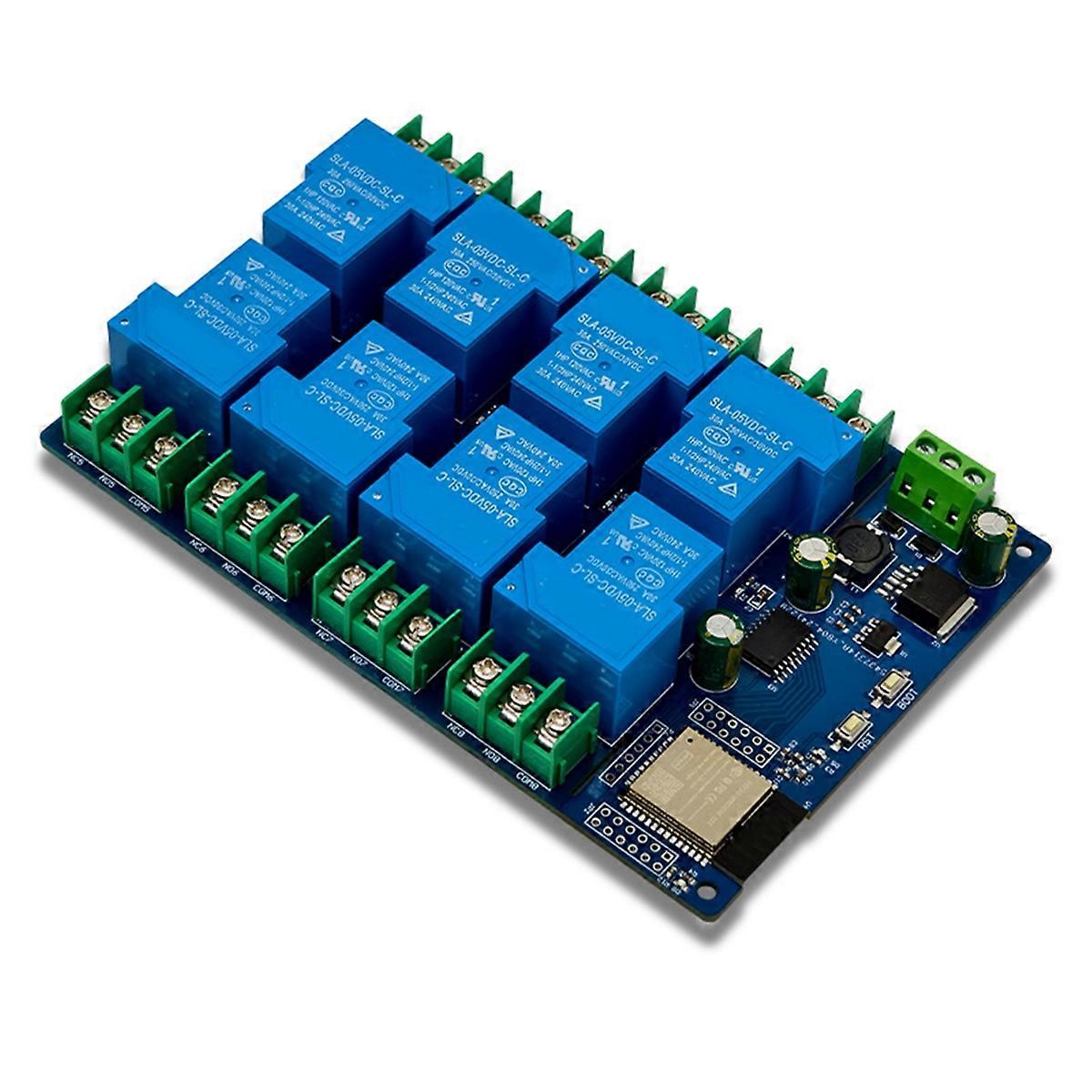 8 Channel Relay Module 30A DC7-28/5V WIFI Bluetooth Relay Module ESP32-WROOM Development Board