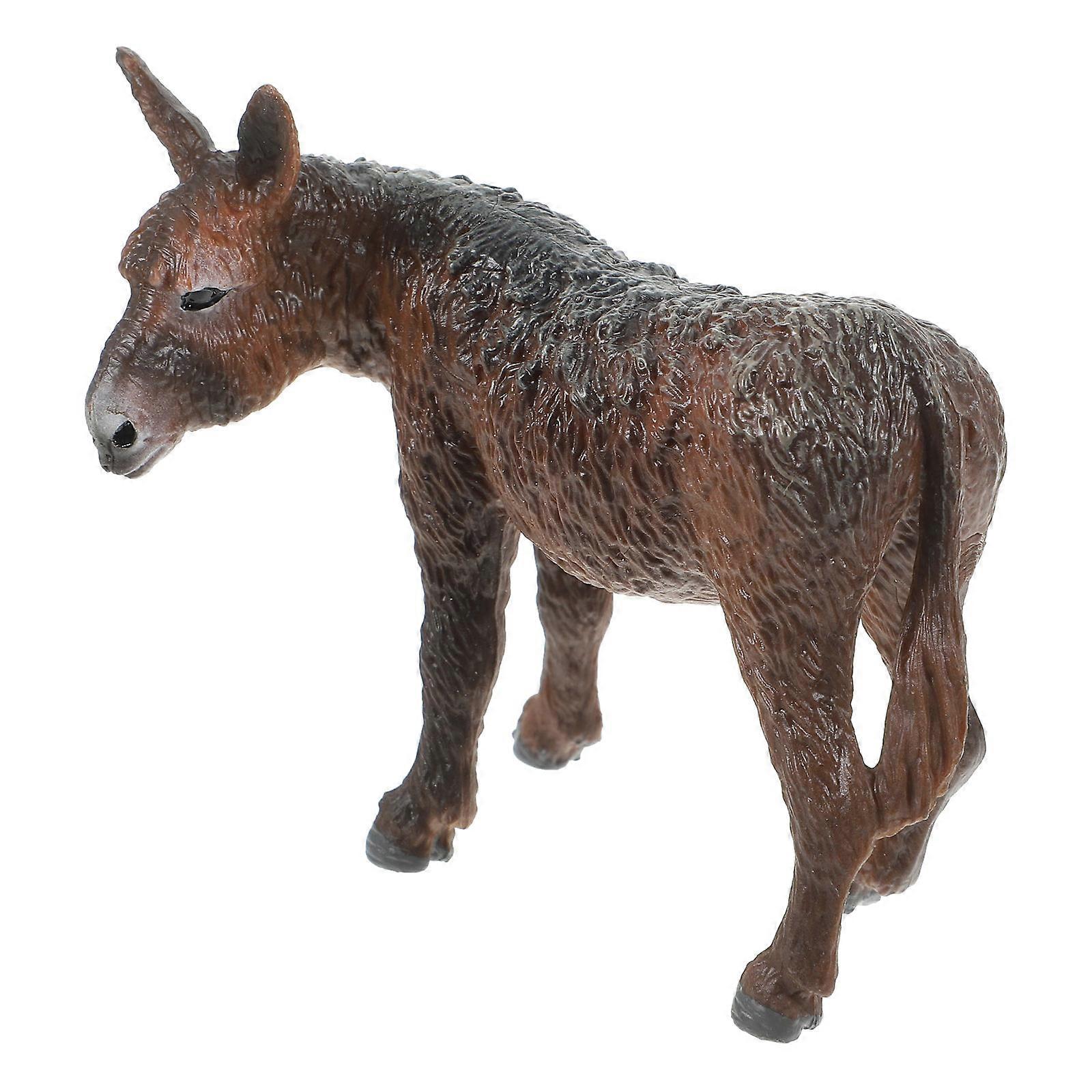 Standing Donkey Ornament Lifelike Donkey Model for Decor 3Pcs