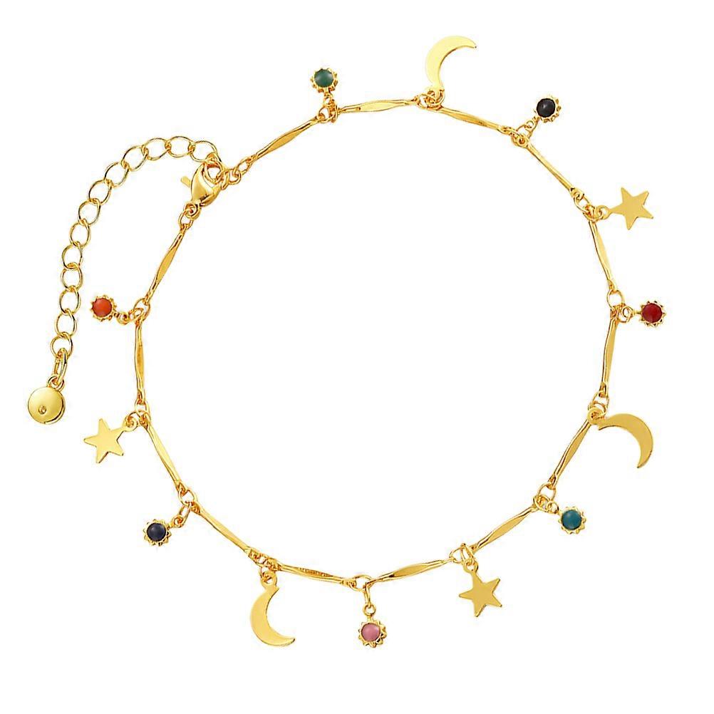Ankle Bracelets Moon Stars Anklet for Decor 2Pcs Chain