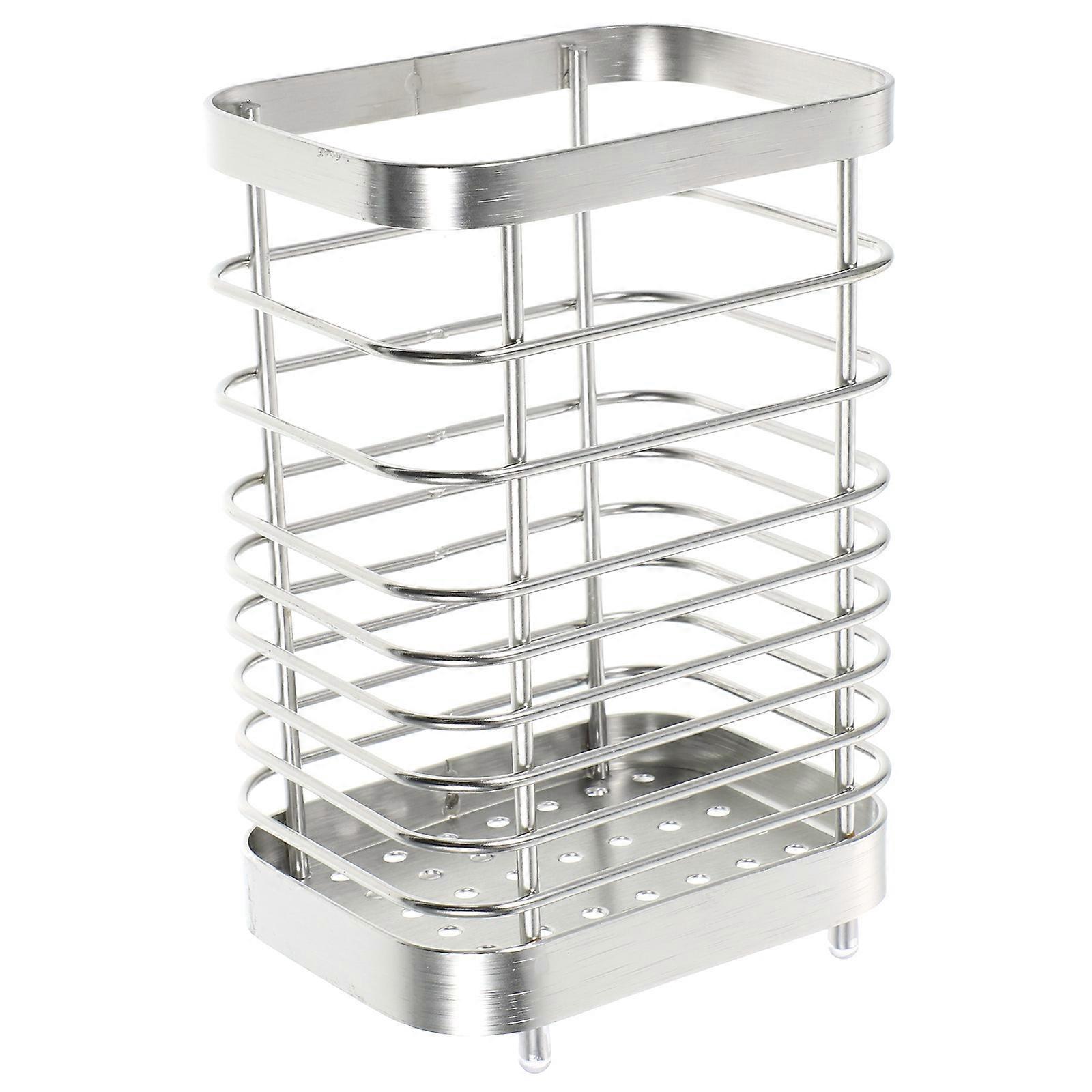 Rectangular Metal Utensil Holder Ideal For Family Gatherings With Water Drainage System 15X10CM 2Pcs