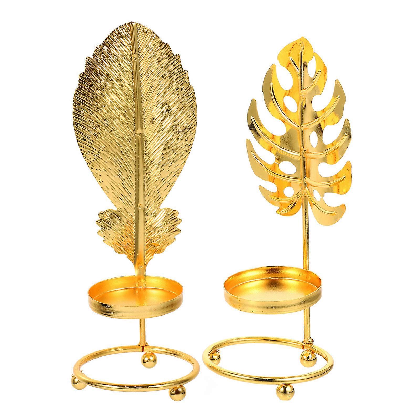 Candlelit Dinner Candle Holder for Decoration 2Pcs Iron Art Candlesticks