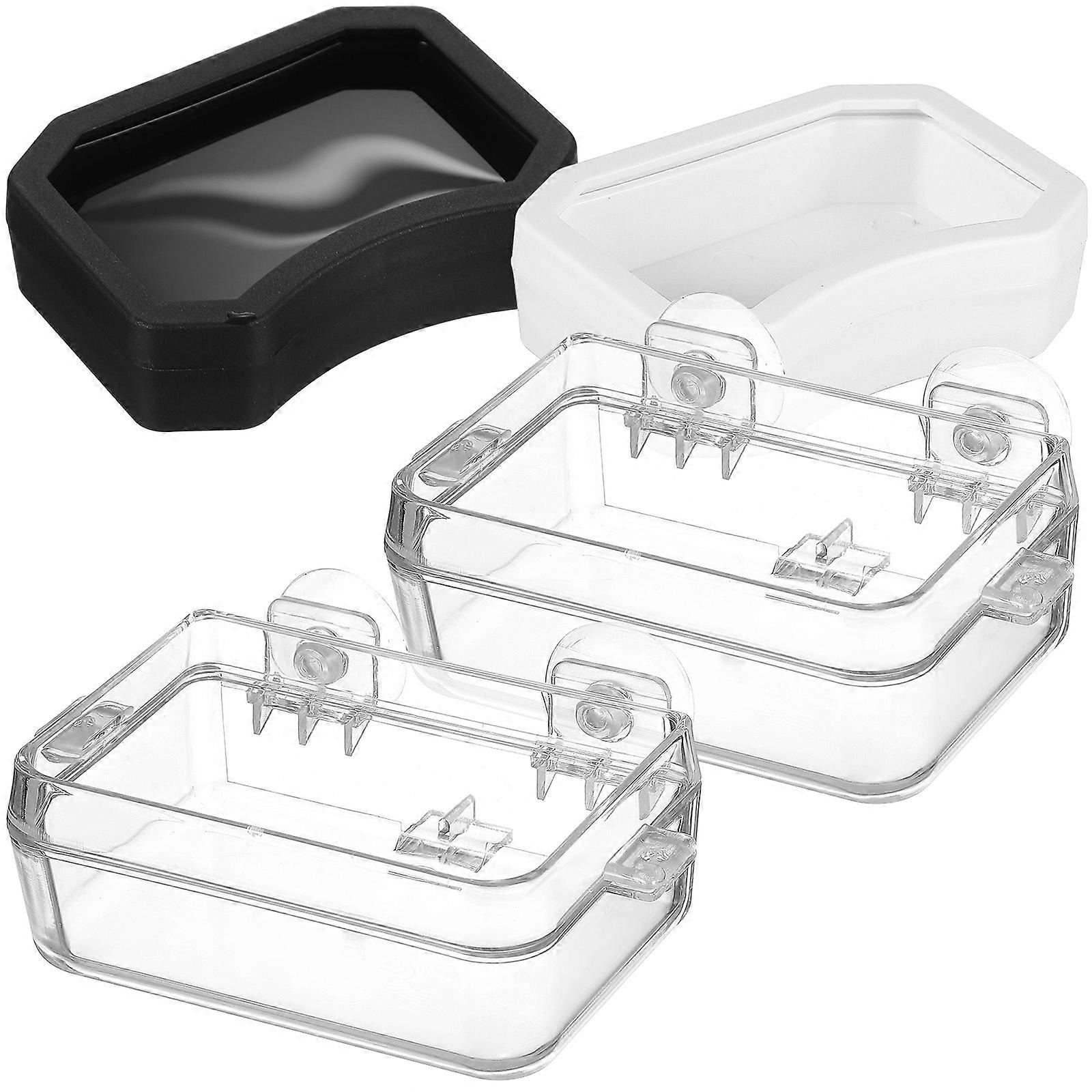 Reptile Feeding Cups Feeder Dish For Reptile Assorted Color 9.00X6.00X3.50cm High Hardness 2Pcs