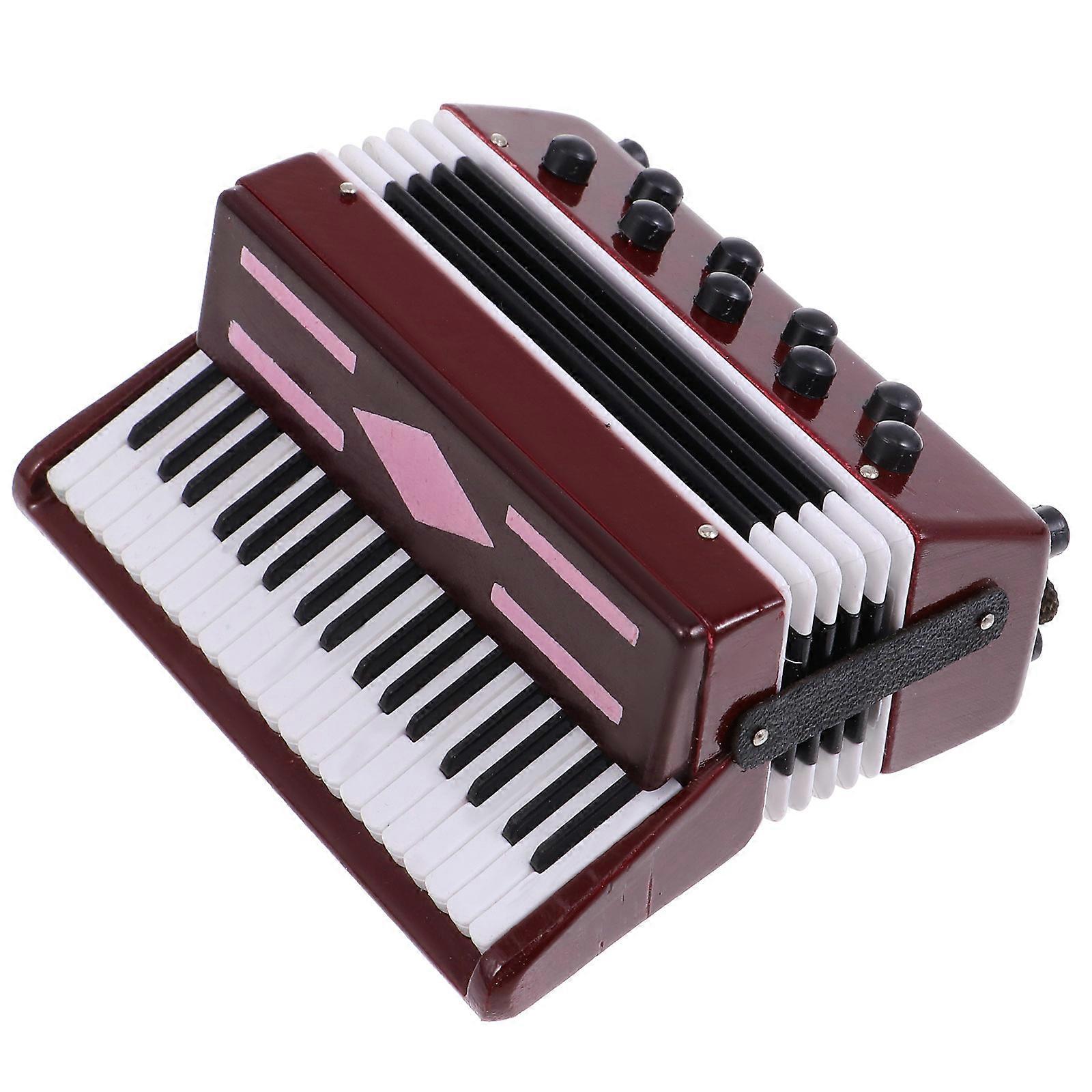 Creative Resin Accordion Decor for 2Pcs Dark Red Desktop and Office Use