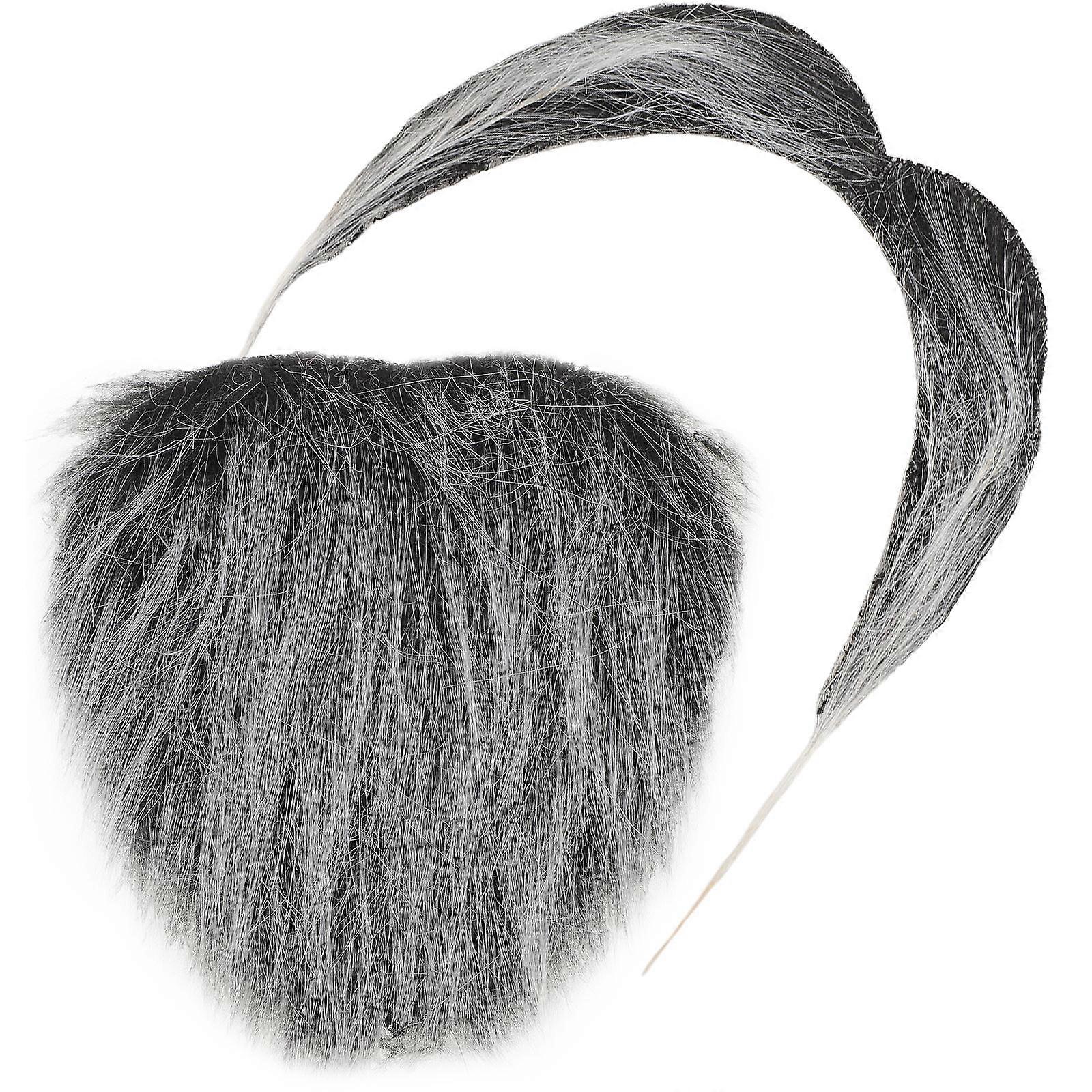 Performance Cosplay Beard Costume for Party 5Sets Grey Cloth