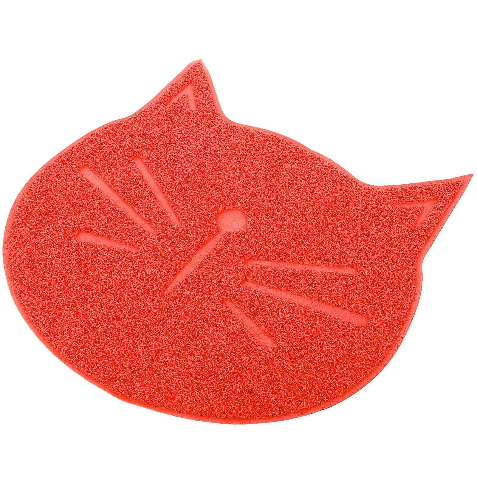 Cat Feeding Mat Reusable Puppy Bowl Mat 4Pcs Red Non-Slip Pet Accessory