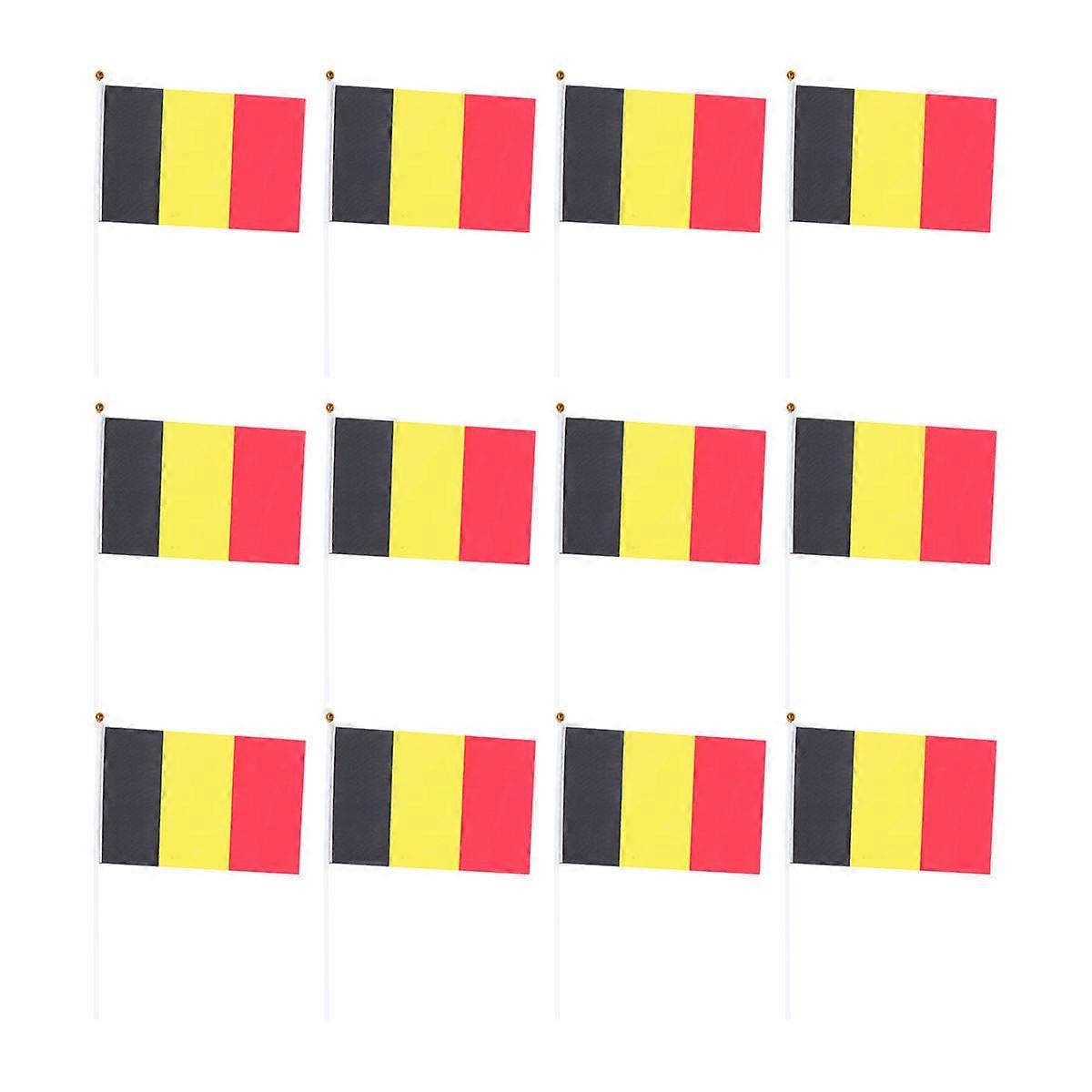 Hand Held Flags Belgium Stick Flag for Decoration 100Pcs Assorted Color