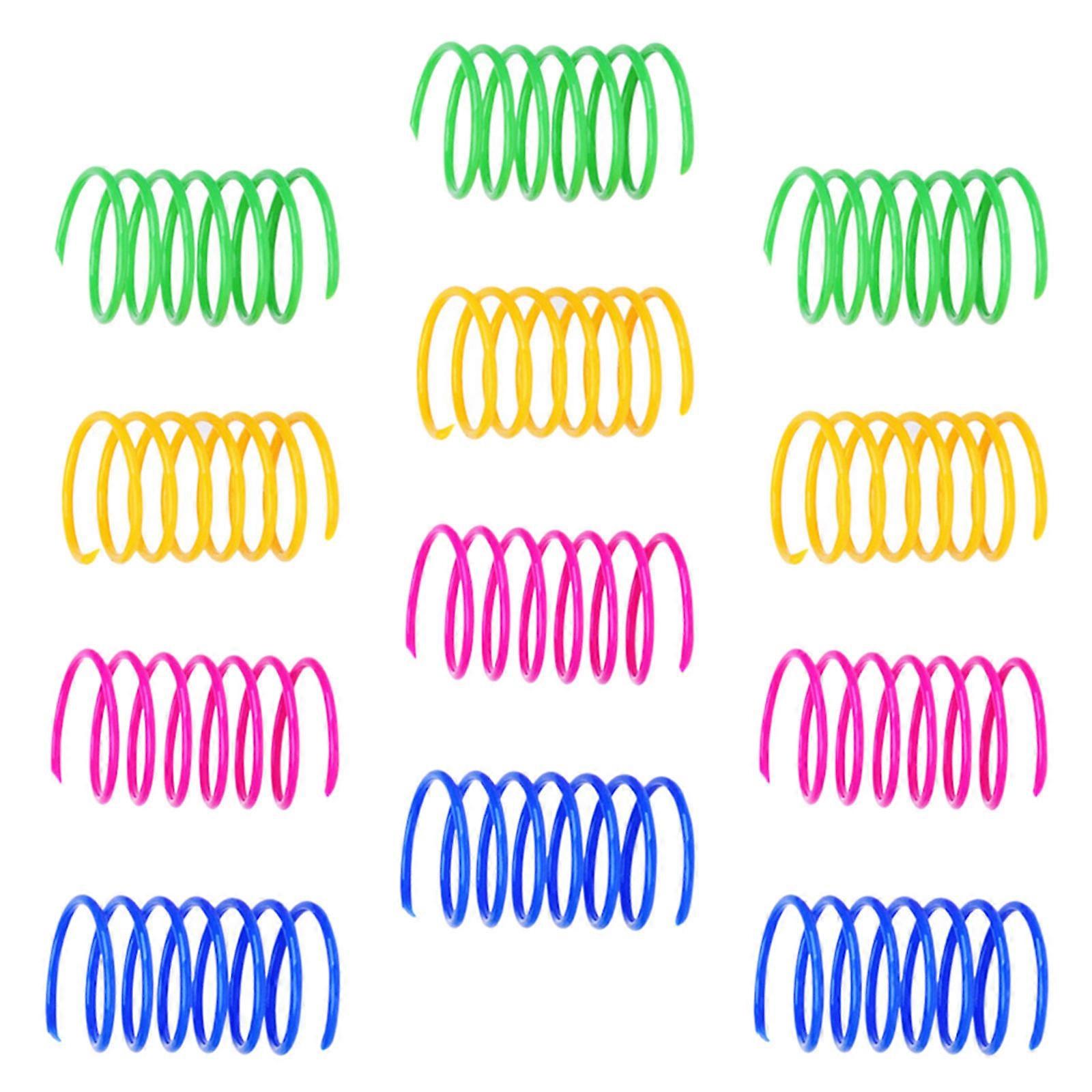Rubber Cat Spring Toys for Pet Playing 80Pcs Assorted Color Interactive Toys