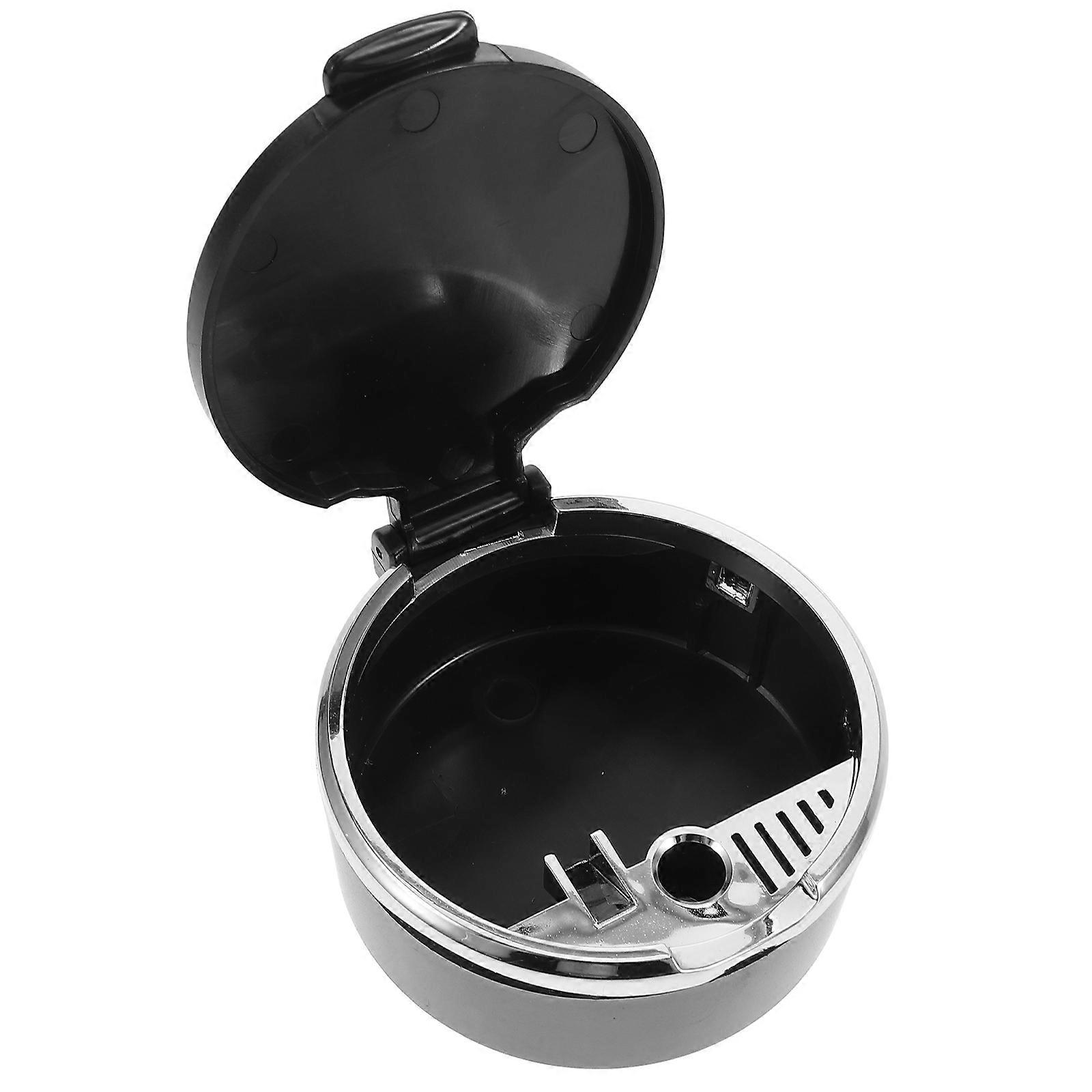 Portable Black Car Ashtray for Smokeless Use with Lid 3Pcs Pack