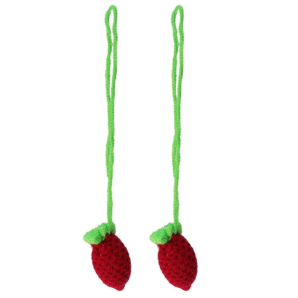 Egg Bags Knitted Egg Bag for Storage Use 4Pcs Red Handmade Drawstring Pocket