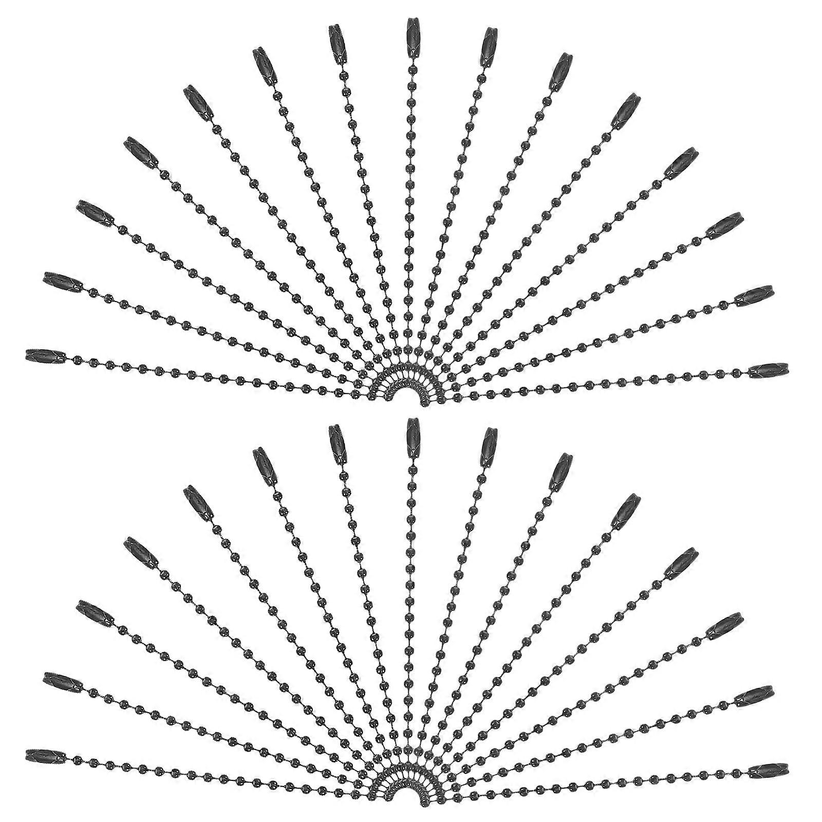 Chain Ball Bead Chains for Iron Keychain Making 100Pcs Black Color