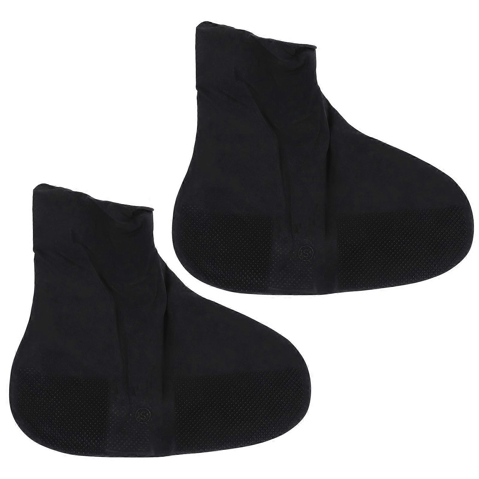 Reusable Rain Shoes Protector for Camping 1Pair Boot Cover in Black
