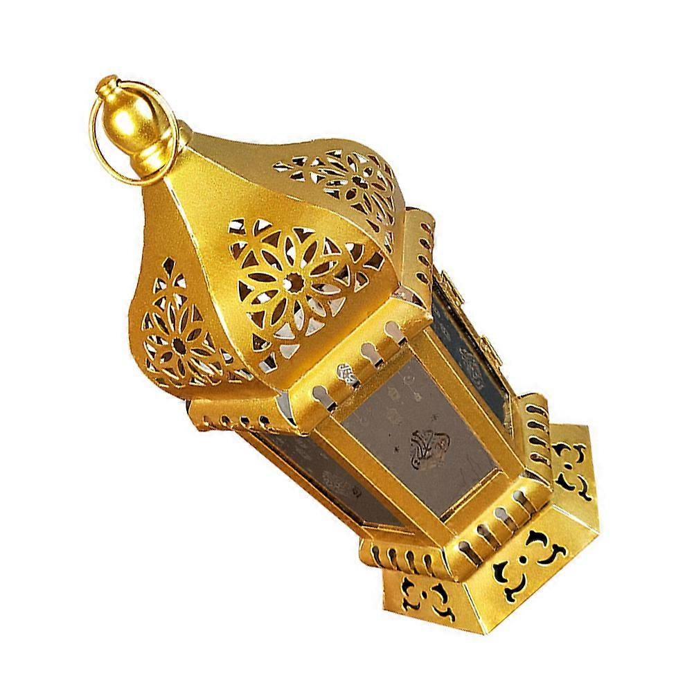 Ramadan Party Decoration Eid Lantern Table Decoration Lantern Shape Iron Material Night Light 1Pack