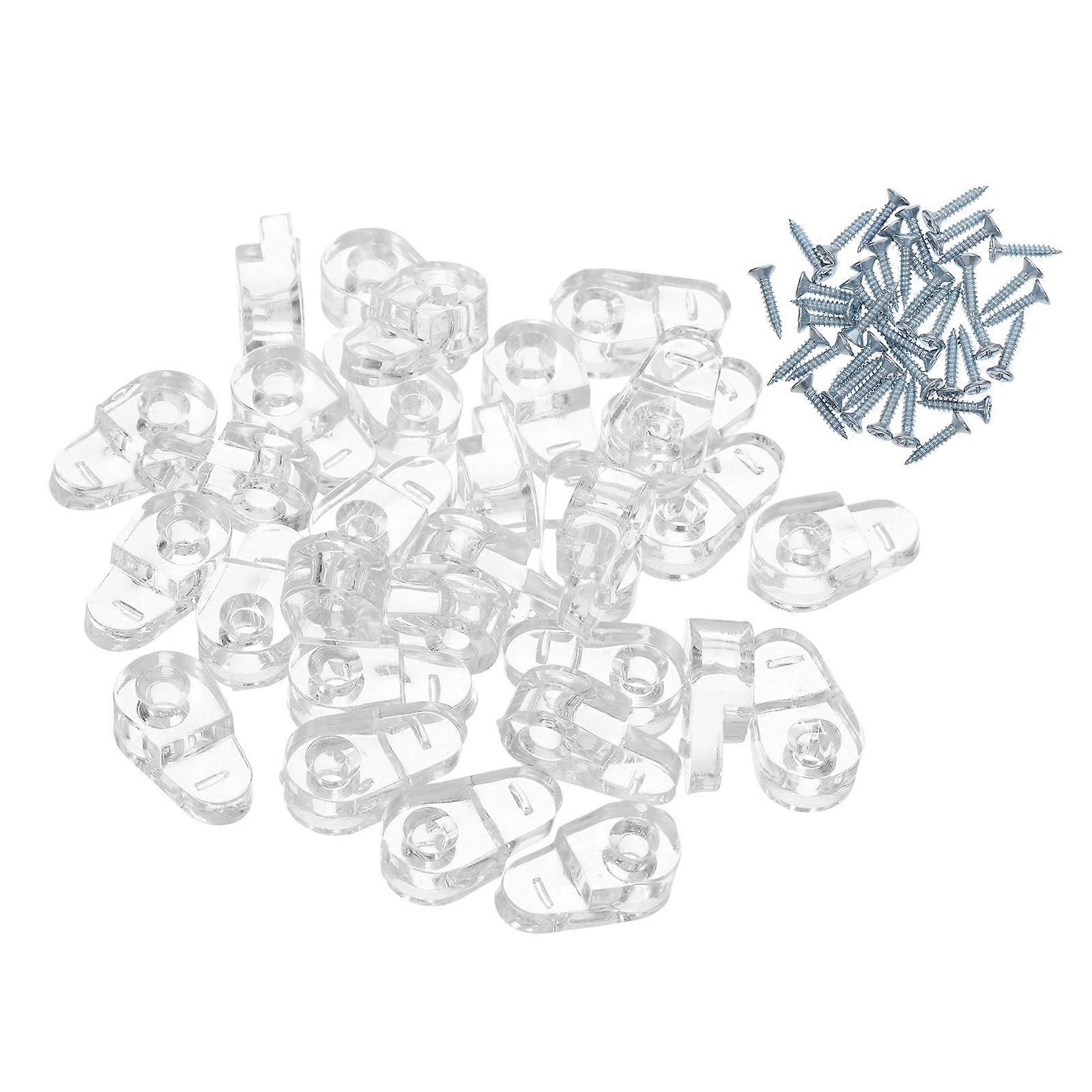 Glass Retainer Clips Transparent Plastic for Cabinet Doors 90Pcs