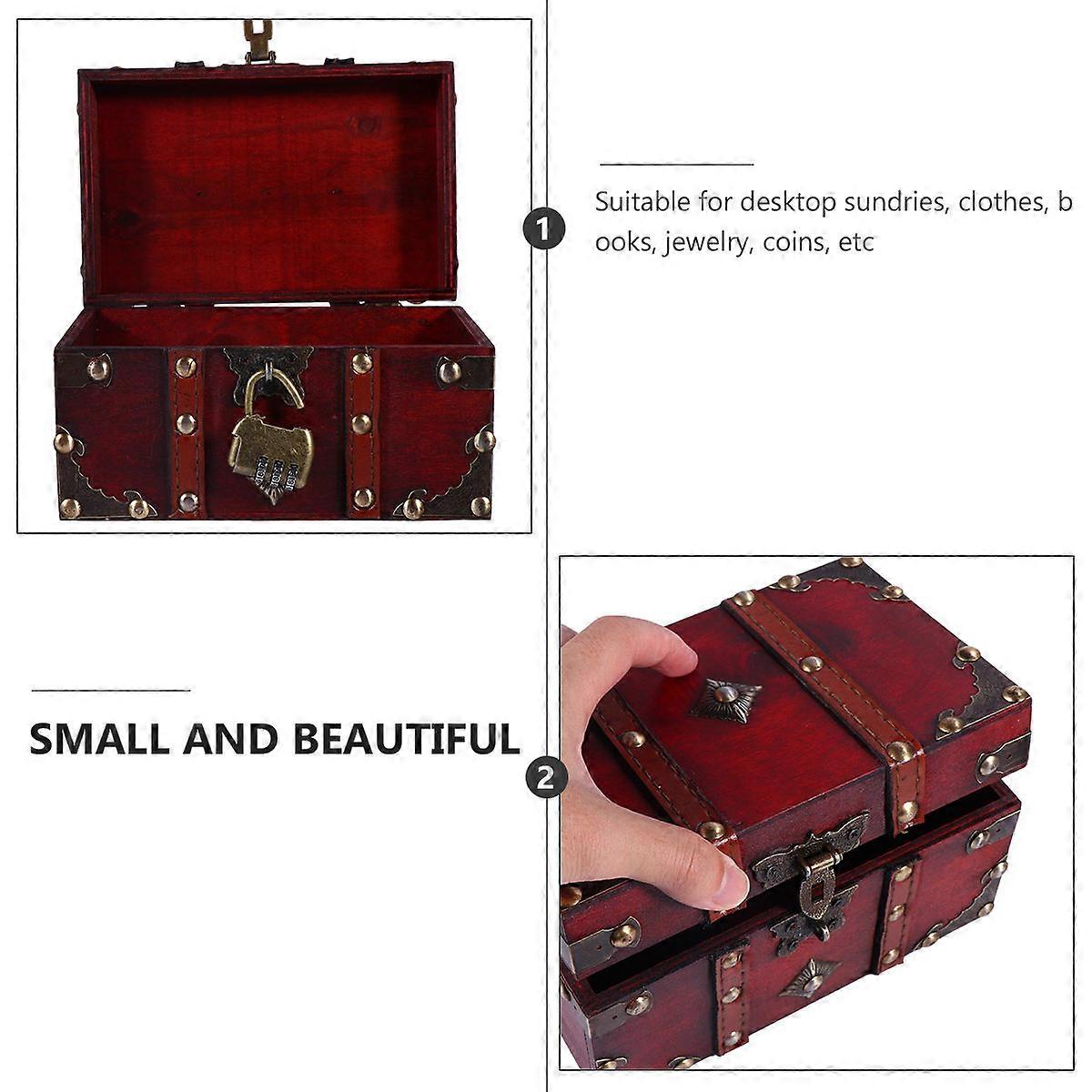 Wooden Box 1Pcs Dark Red Wood Material for Storage Use Sturdy Box