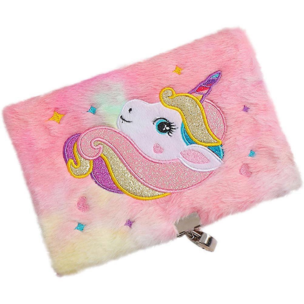 Plush Notebook Girls Unicorn Journal with Lock 5Pcs Set