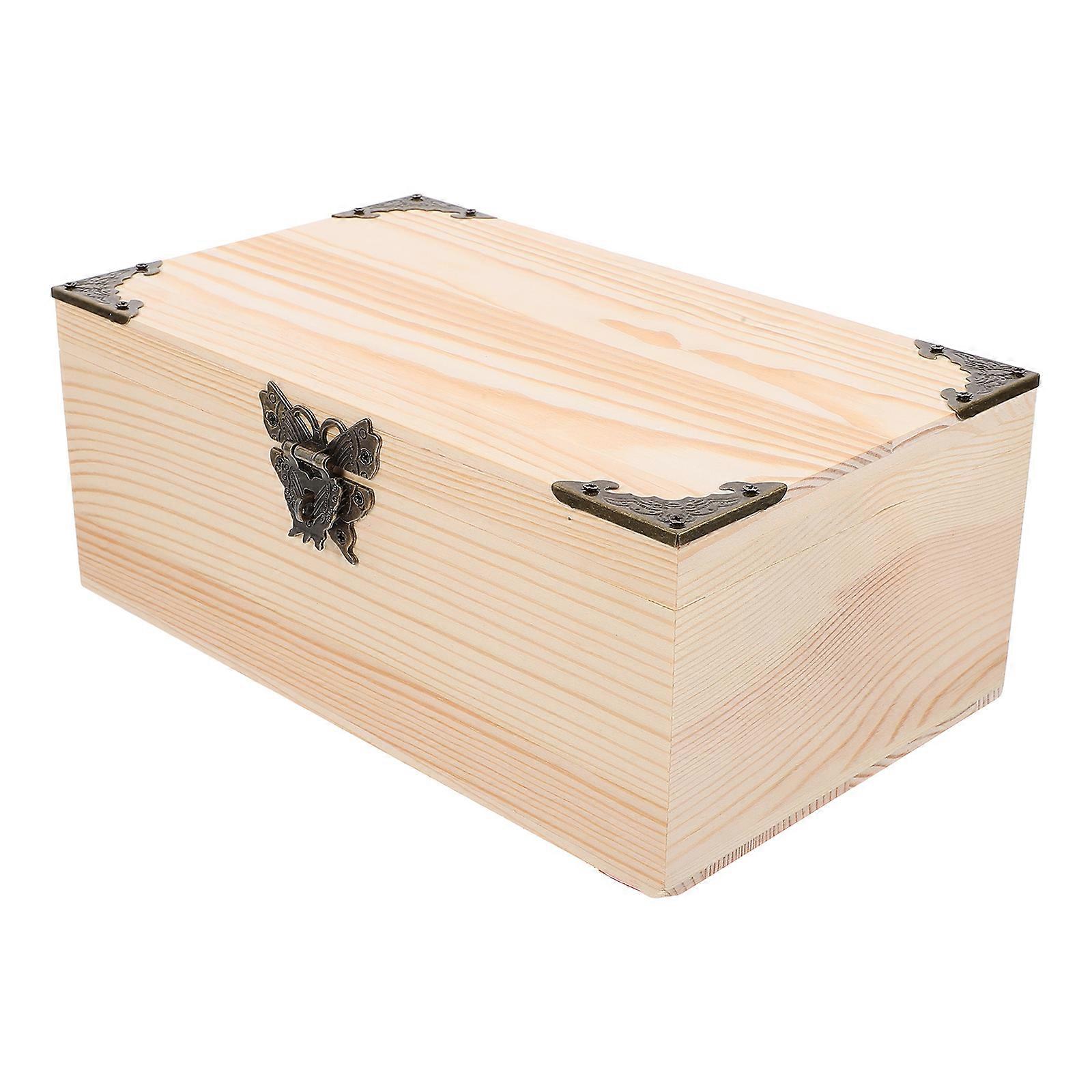 Keepsakes Organizer Box in Wood with Hinged Lid 2Pcs for Storage Use