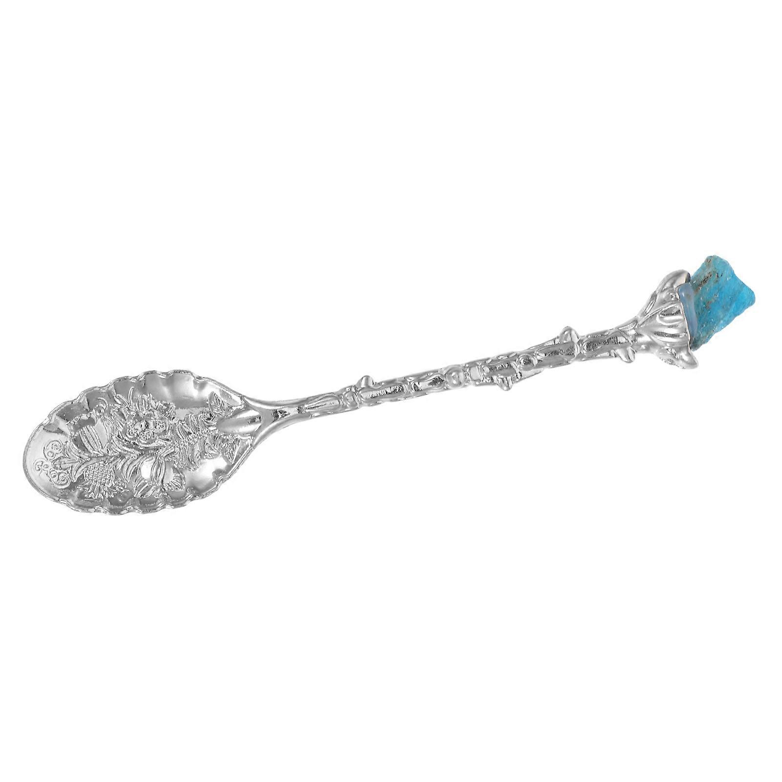 Crystal Coffee Spoon Silver Vintage Spoon for Serving 5Pcs Pack