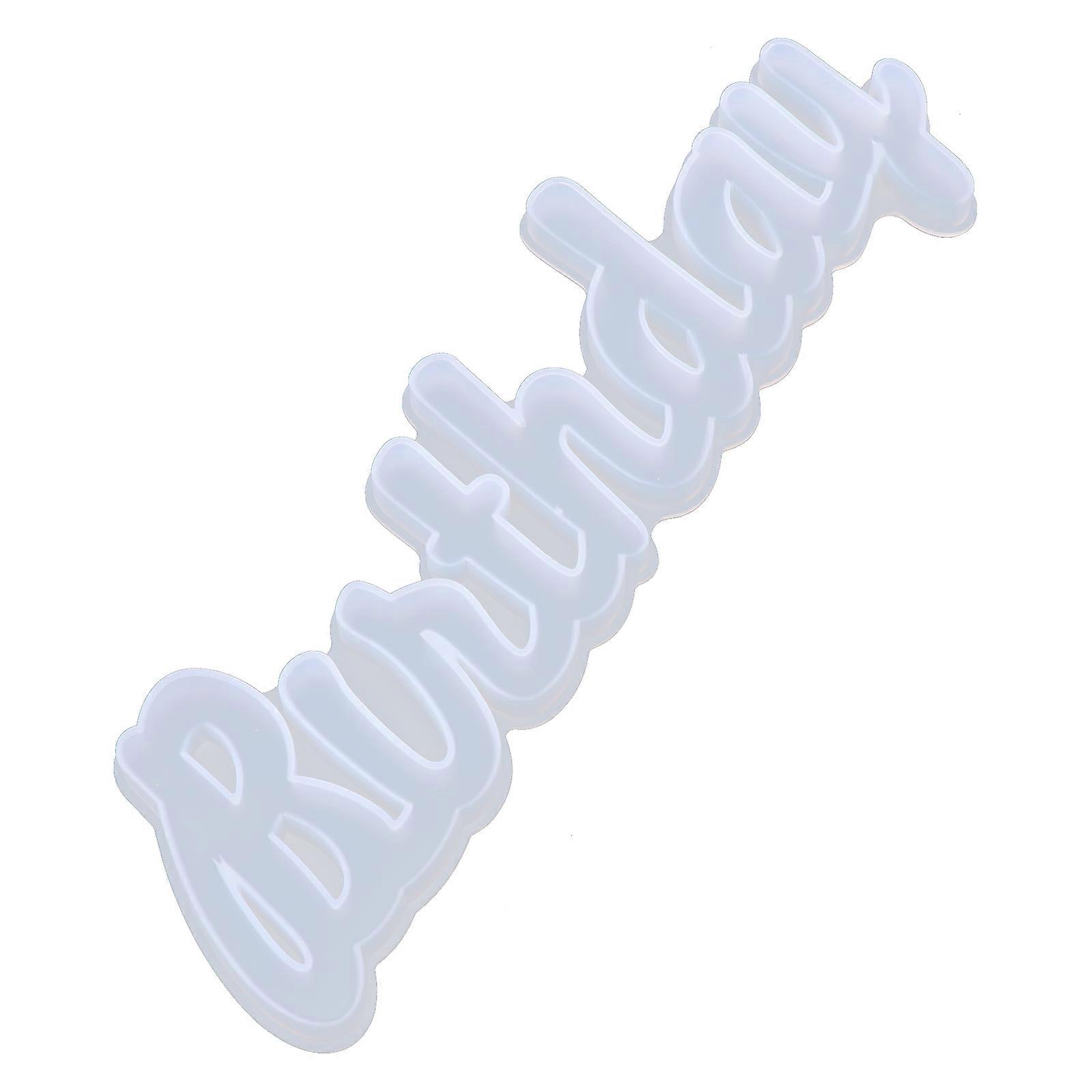 Craft Silicone Word Shape Mold for DIY Use 2Pcs White Mold