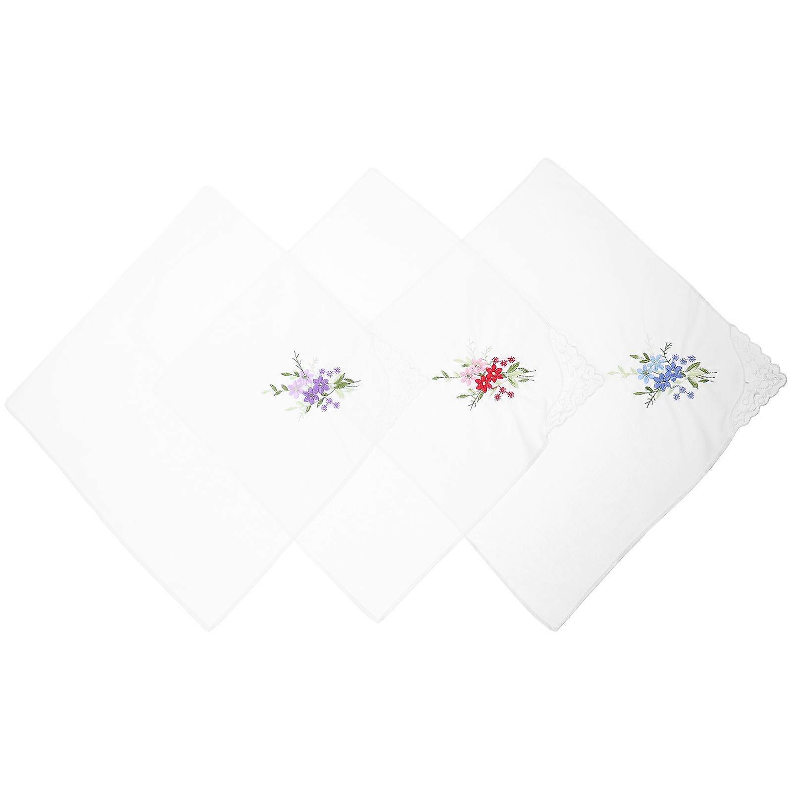 Elegant Cotton Handkerchief 6 Pcs Mixed Color Square Shape Vintage Style Daily Use Pocket Square