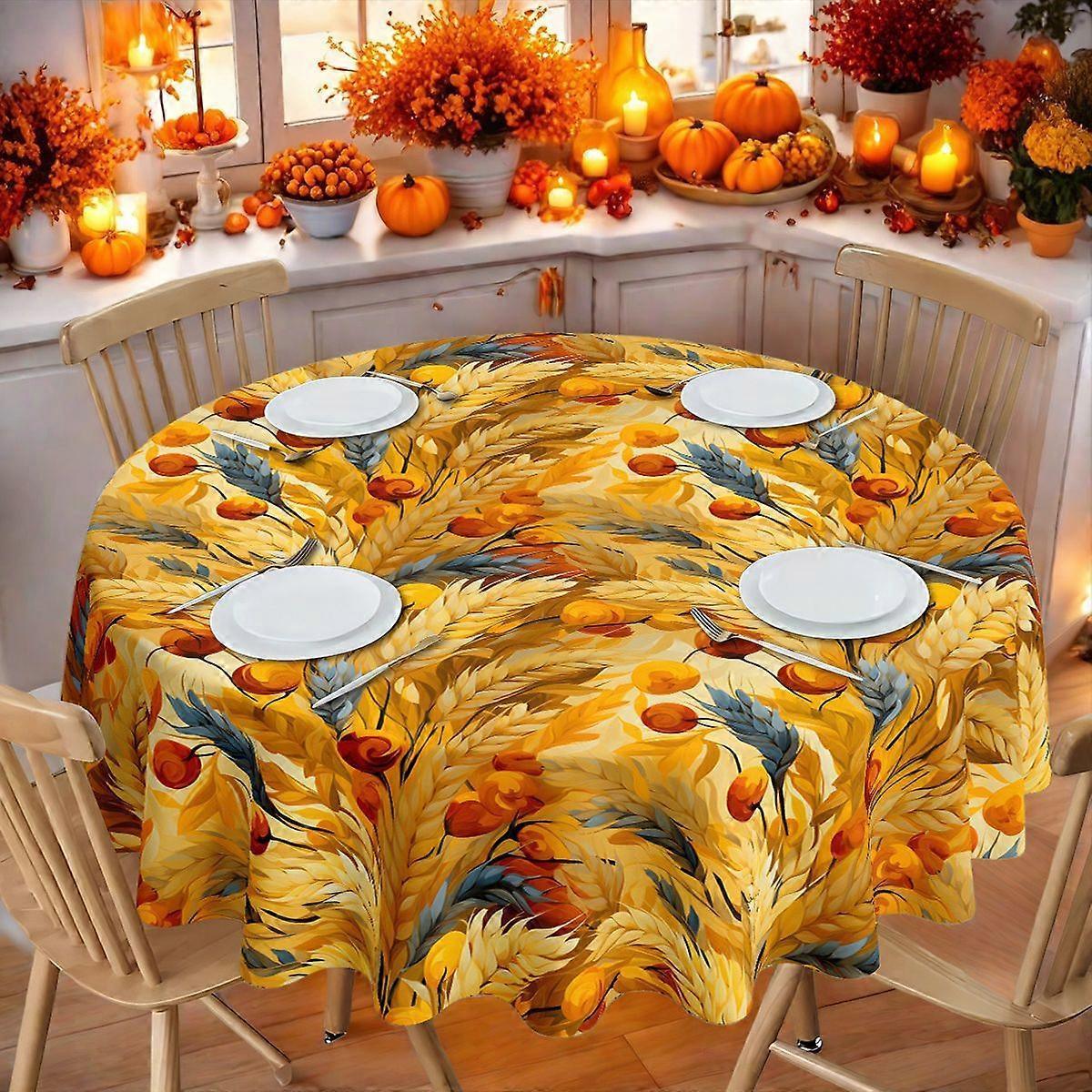 Autumn Thanksgiving fabric tablecloth holiday decoration waterproof and oil-proof Thanksgiving tablecloth 520 rectangular tablecloth 152*305cm