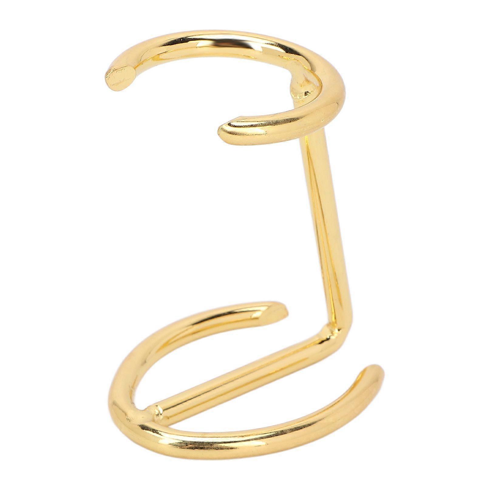 Shave Brush Stand Portable Standard Size Golden Alloy Safety Razor Stand for Men Save Space