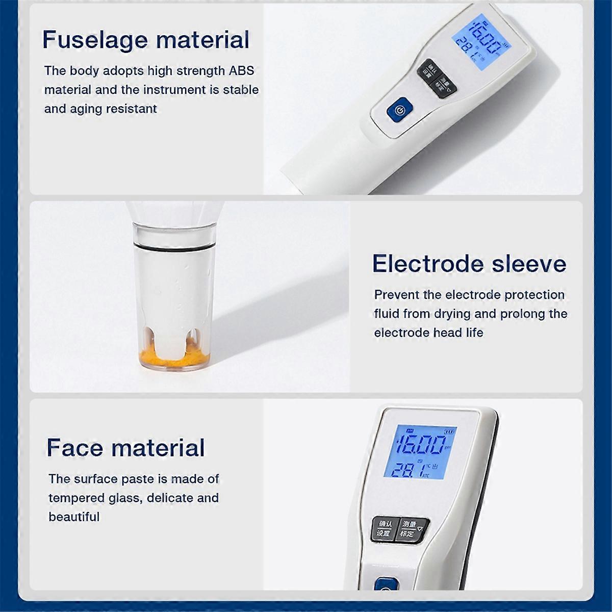 PH Pen Type Acidity Measuring Meter High Precision 0.01 PH Tester Pool Aquarium Water Quality Test Tool PH873 EU Plug