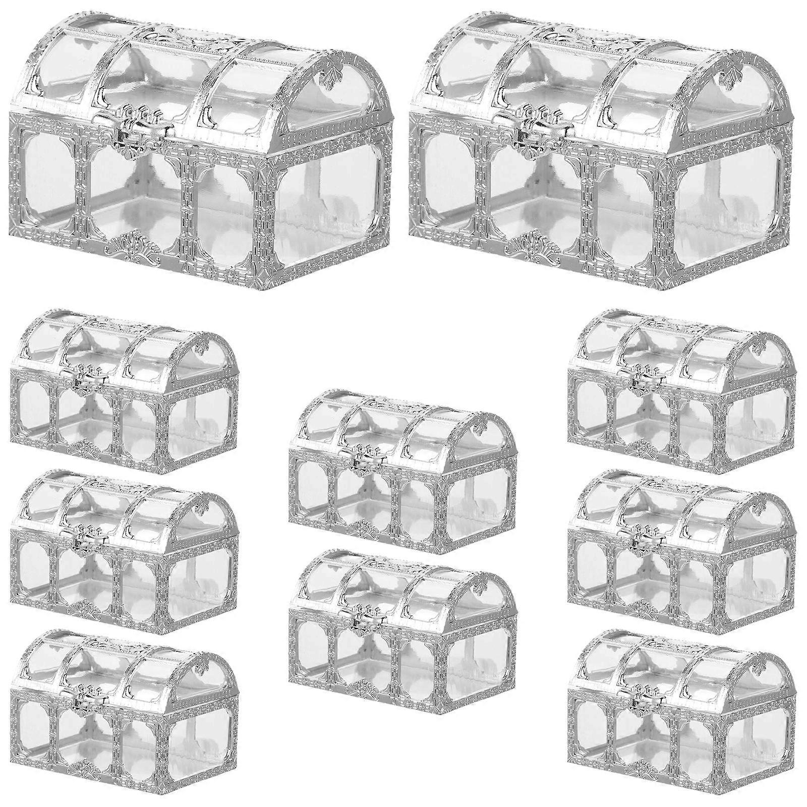 Candy Container Treasure Chest Box for Storage 10Pcs Silver
