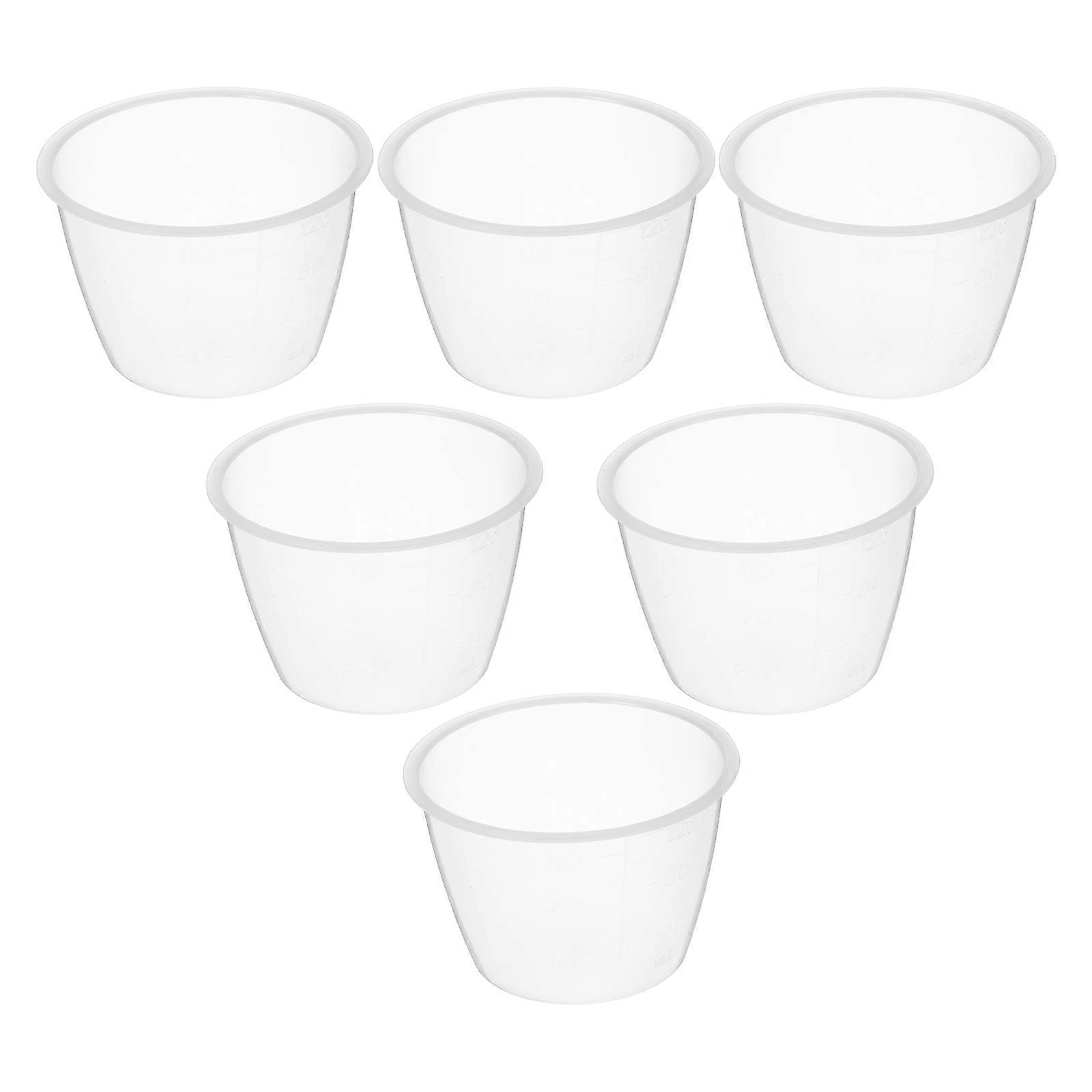 Clear Plastic Measuring Cup Scale Design Cooking Preparation 6Pcs