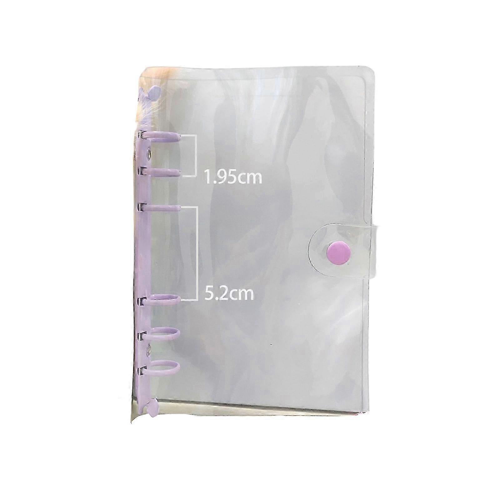 A 6 Binder with Snap Button 6 Rings Binder Clear Soft Notebook Cover Budget Planner Binder for School Office Meeting 26s