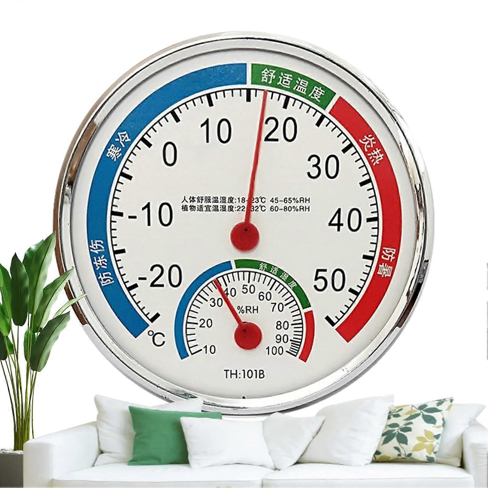Humidity Meter With Temperature Sensor, Desktop Or WallMount, No Batteries Required, Digital Indoor Thermometer