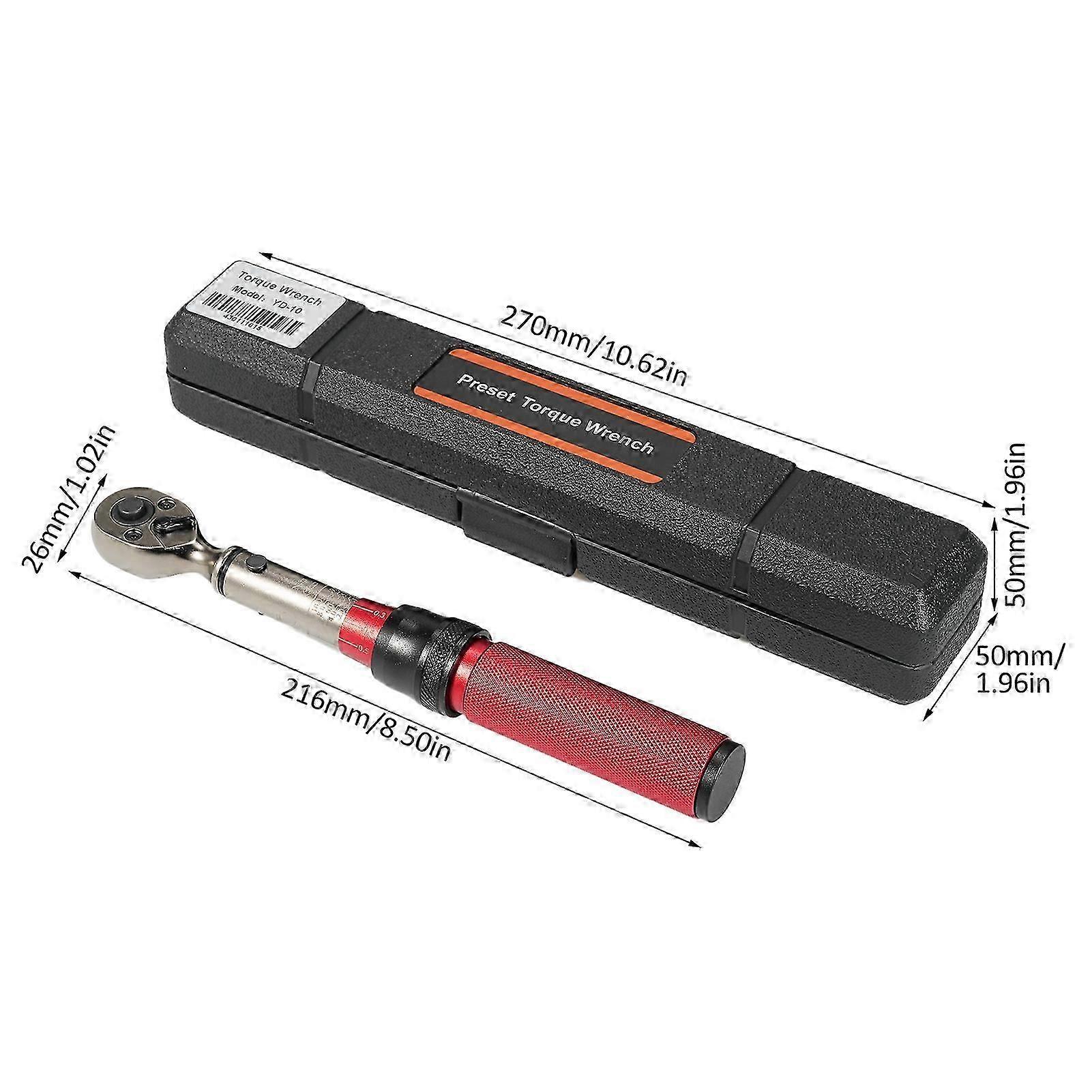 1/4" Drive Click Torque Wrench YD-10 1-10Nm 72-Tooth Reversible