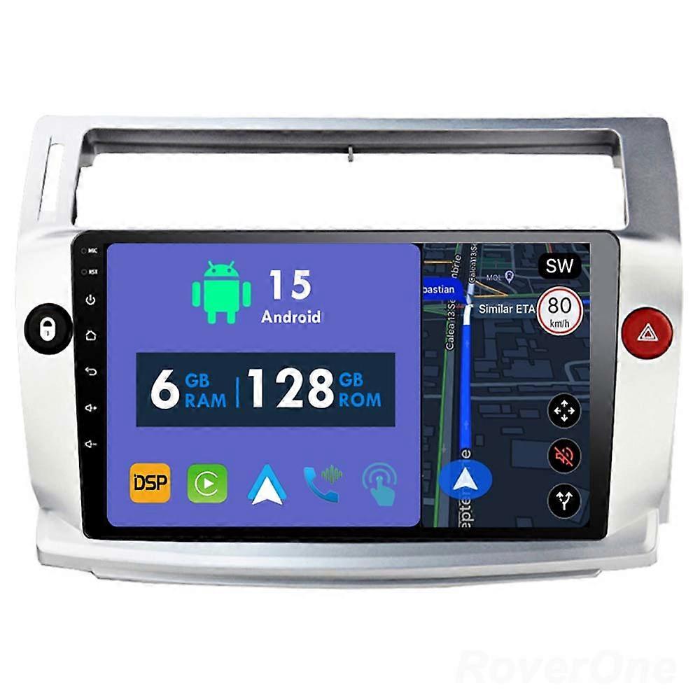 Car Radio 6G+128G CarPlay GPS Navigation Head Unit for Citroen C4 C-Triomphe C-Quatre 2004 - 2014 Android Auto Bluetooth Stereo Touch Screen