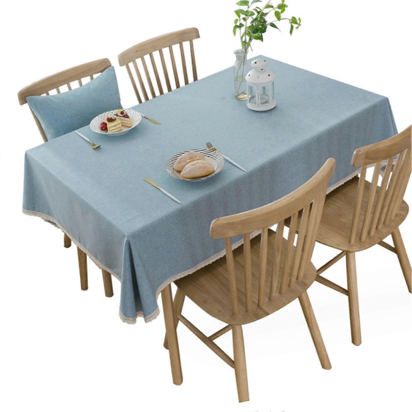 Rectangular Waterproof Fabric Tablecloth 50x70in Simple Solid Color
